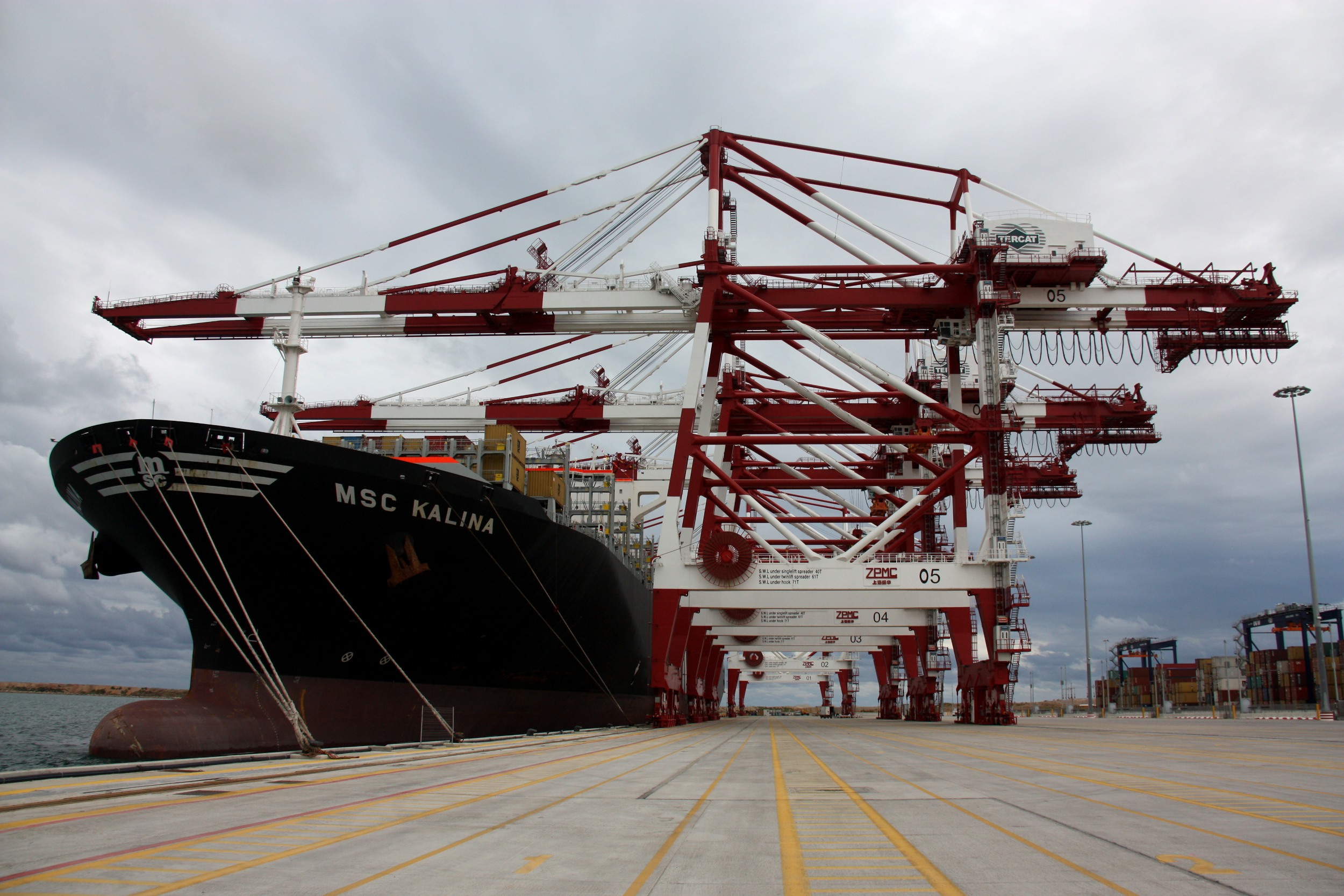 Cranes working at Port de Barcelona (by ACN)