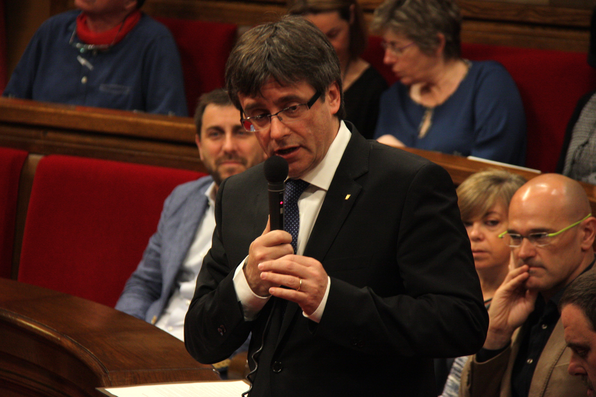 Catalan President, Carles Puigdemont, during the plenary session this Wednesday (by ACN)