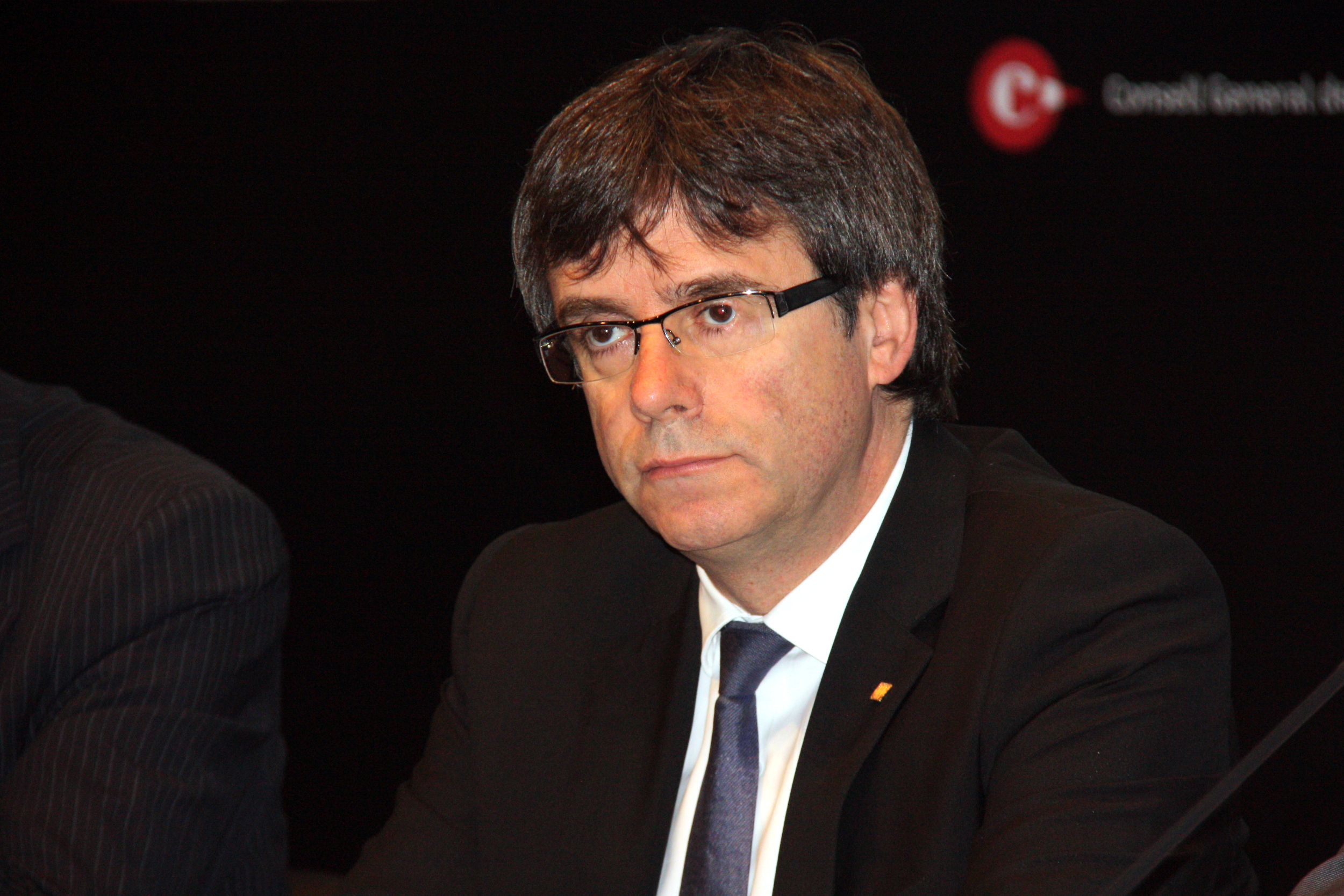 Catalan President, Carles Puigdemont, during the presentation of Catalonia's Economic Report for 2015 (by ACN)