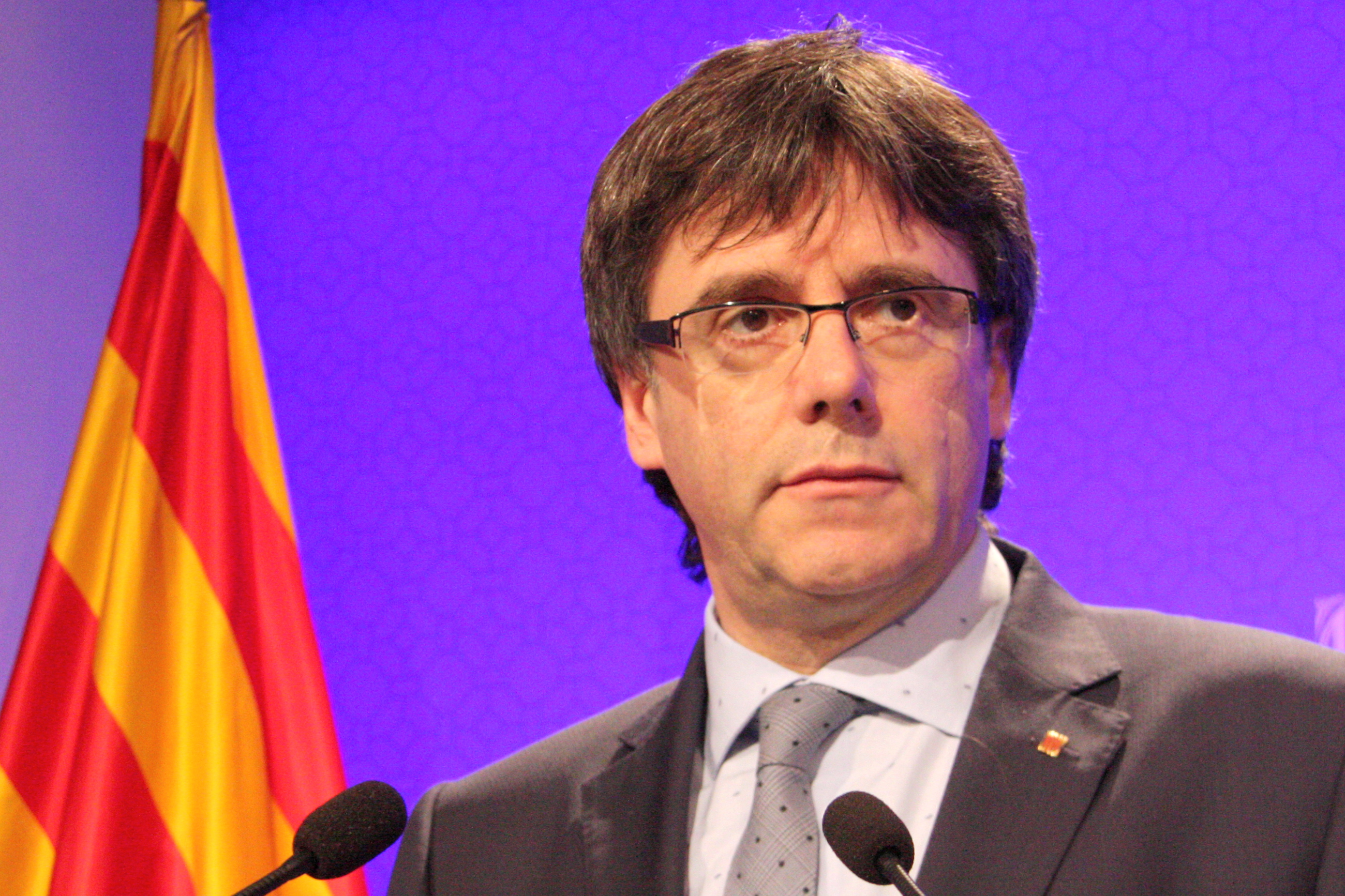 Image of an appearance of Catalan President, Carles Puigdemont (ACN)