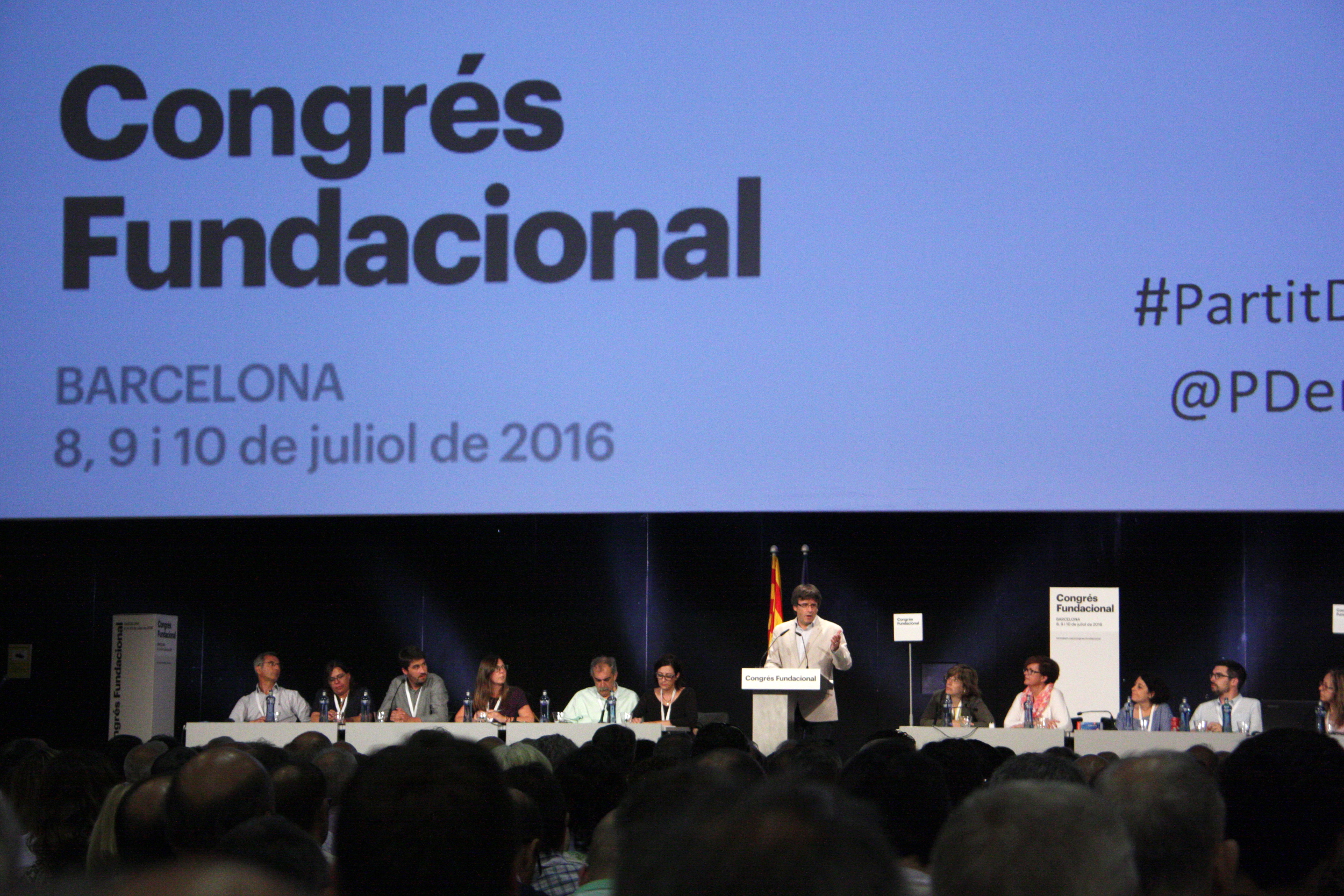 Catalan President, Carles Puigdemont, addressing the audience at the 18th CDC Congress (by ACN)