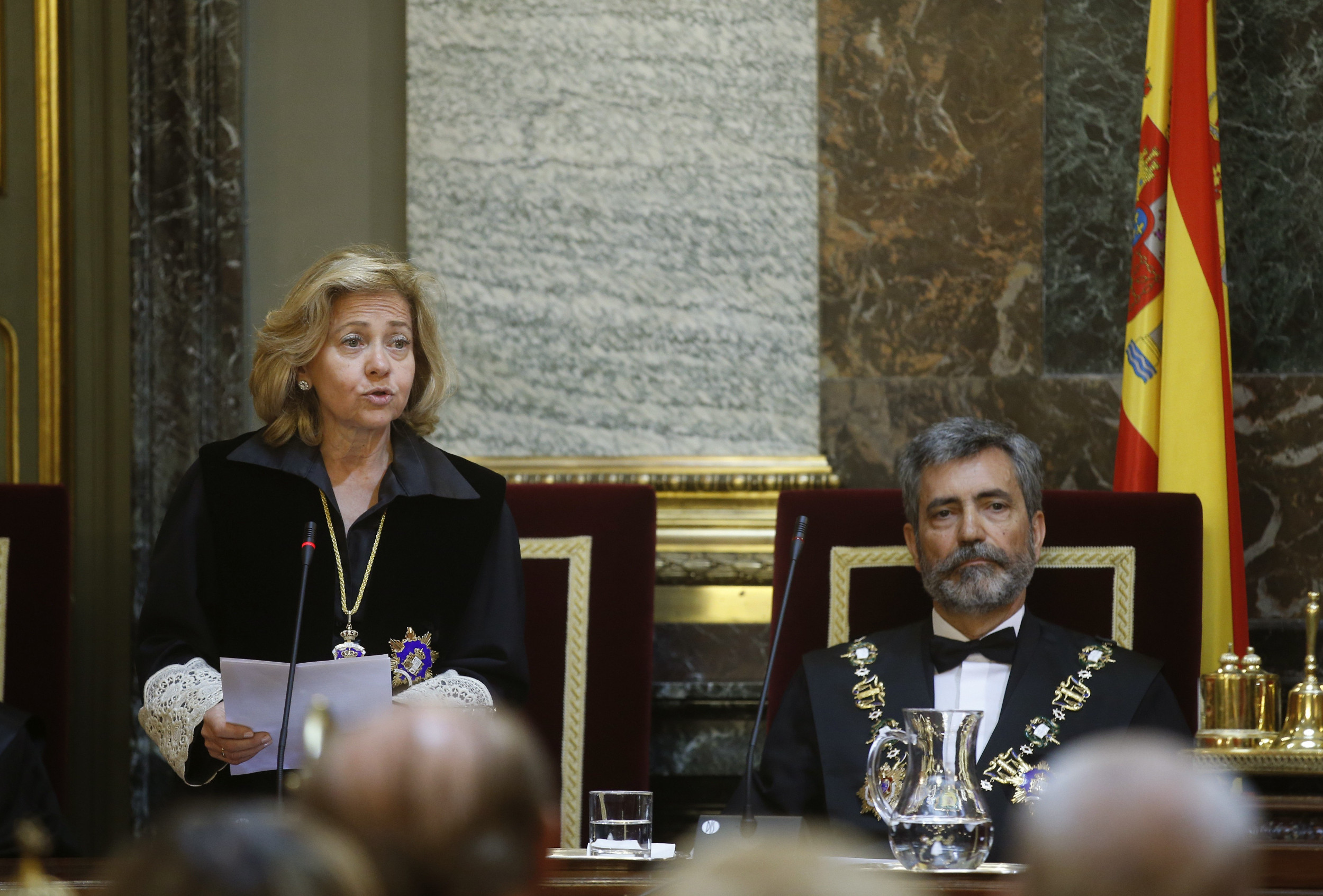 Spain's Public Prosecutor, Consuelo Madrigal and President of Spain’s Judicial Power Council (CGPJ) Carlos Lesmes (by ACN)