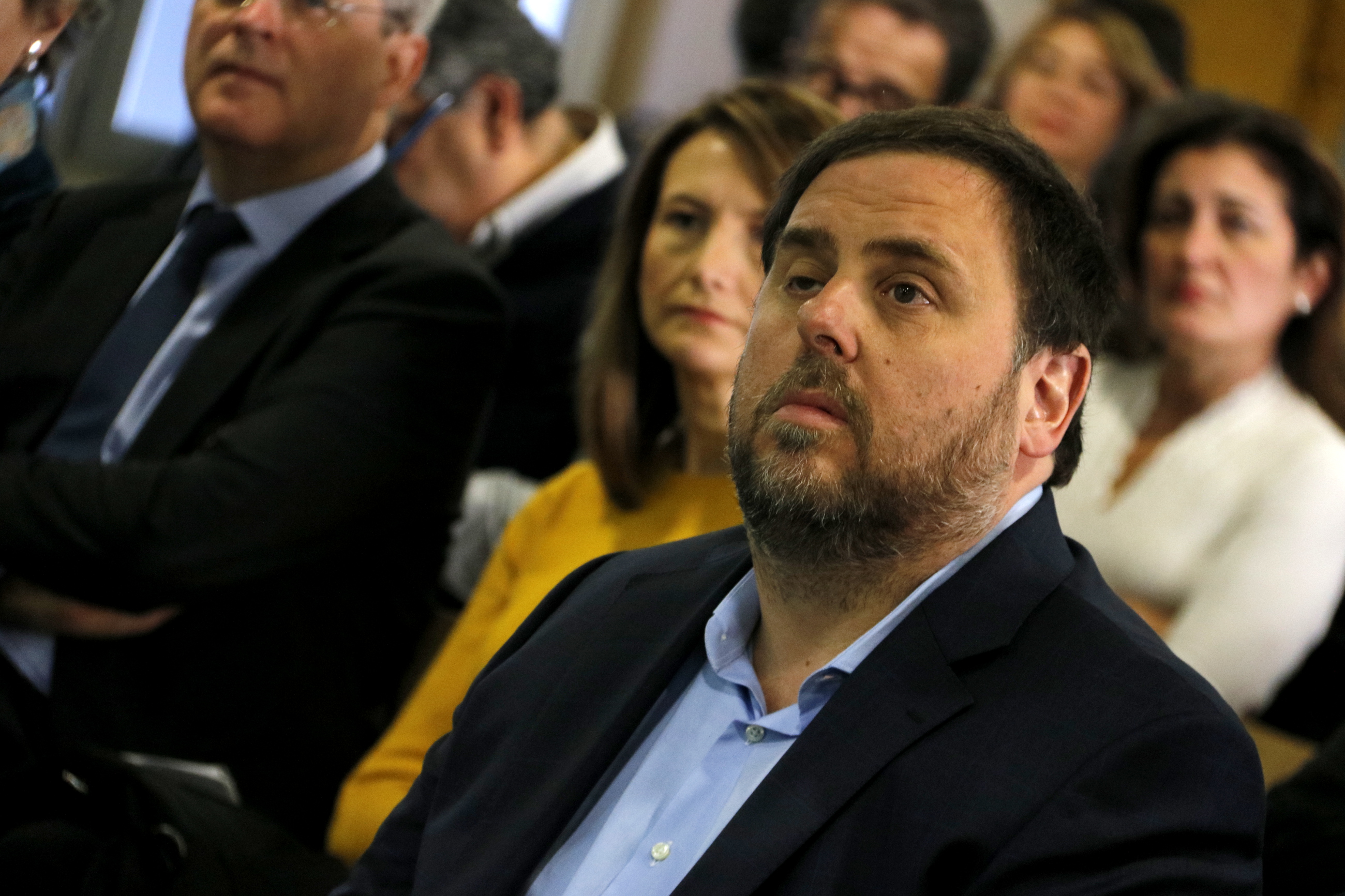 Catalan Vice President and Minister for Economy, Oriol Junqueras during the report to face poverty's presentation (by ACN)