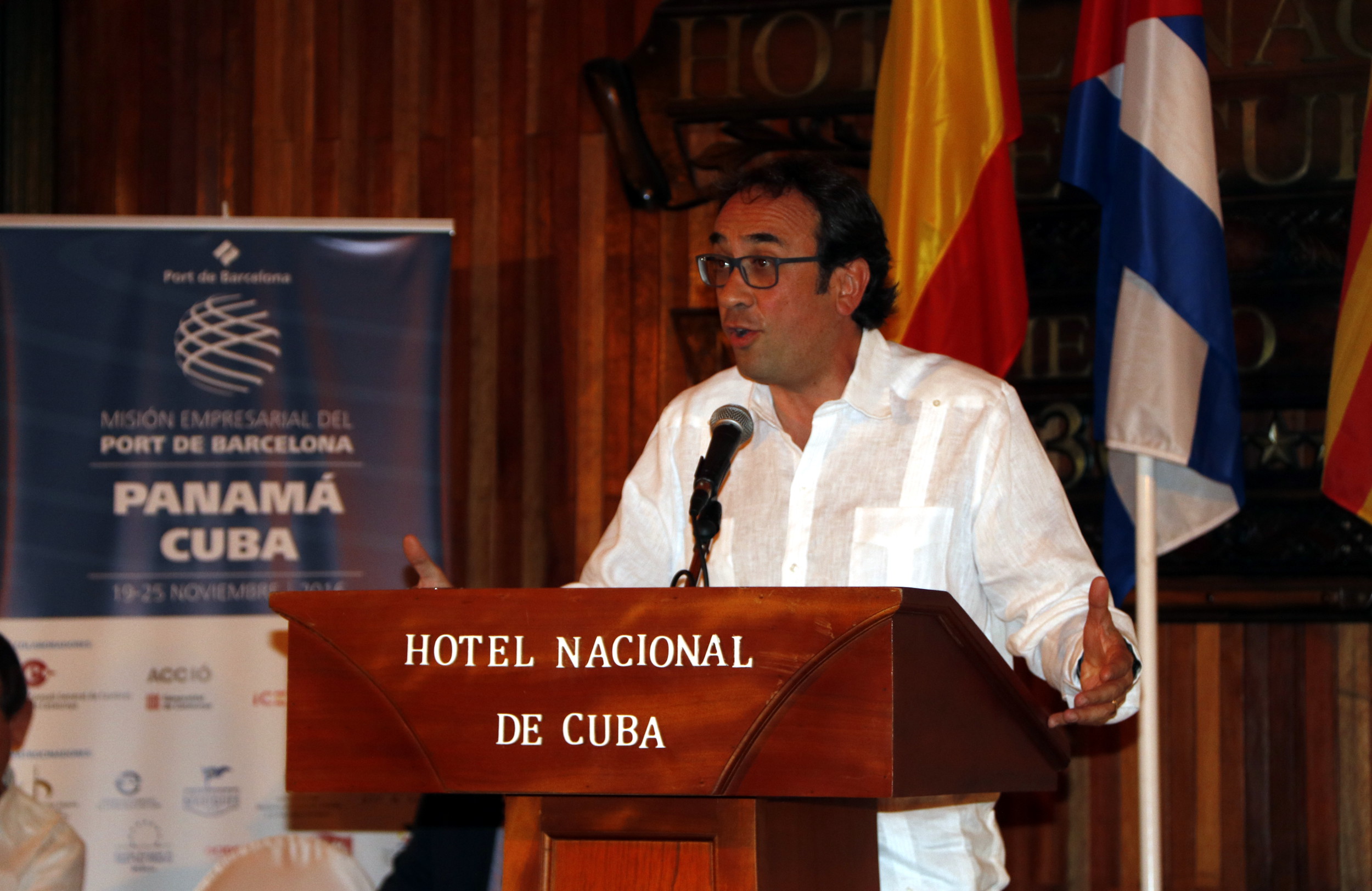Catalan Minister for Territory and Sustainability, Josep Rull, at Cuba's Chamber of Commerce (by ACN)
