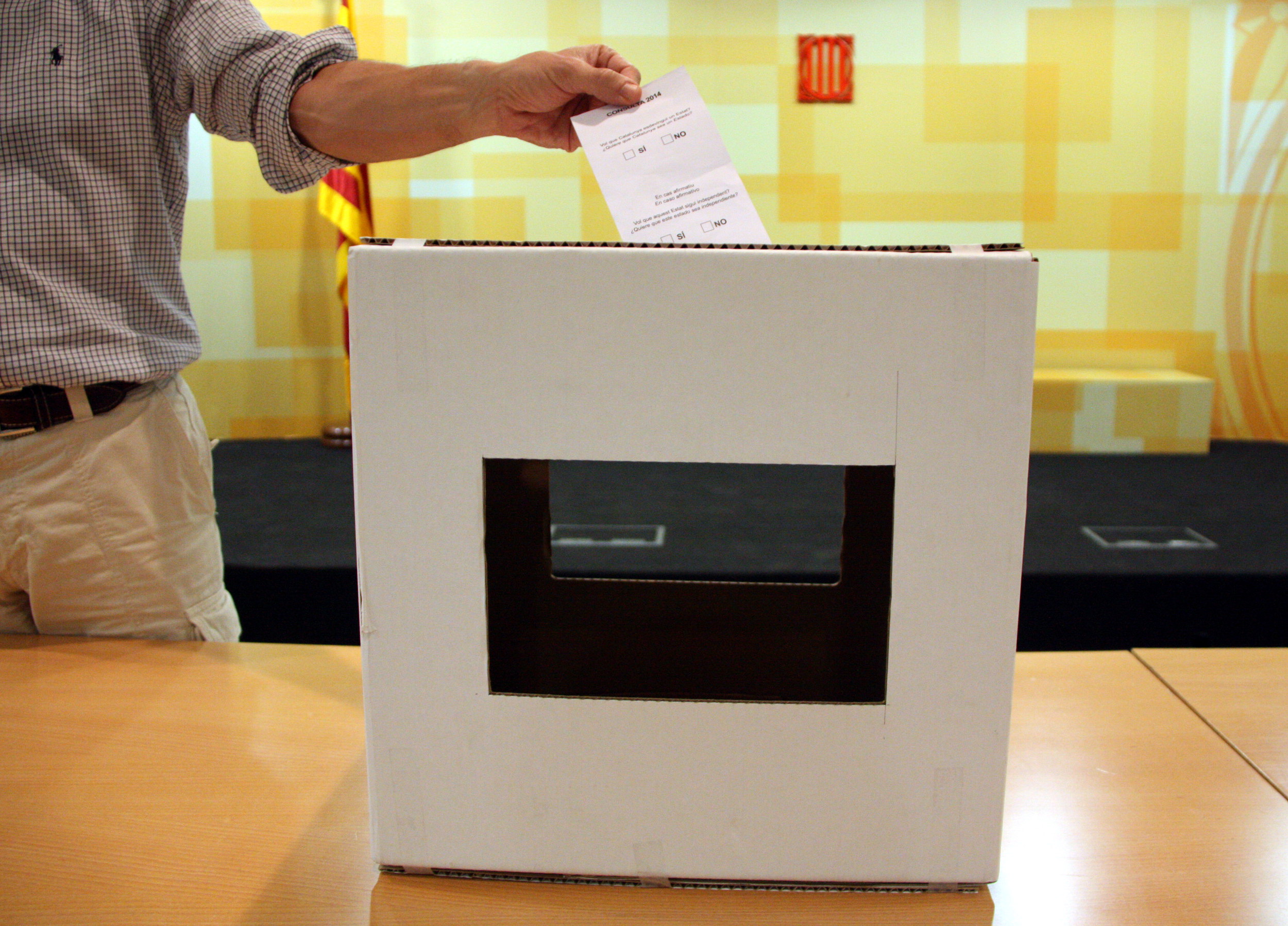 Image of the ballot boxes used on the 9th of November symbolic vote on independence, in 2014