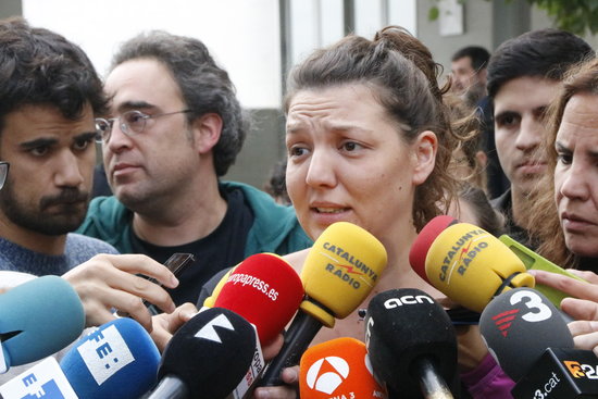 The mayor of Berga, Montse Venturós, after testifying before the judge (by ACN)