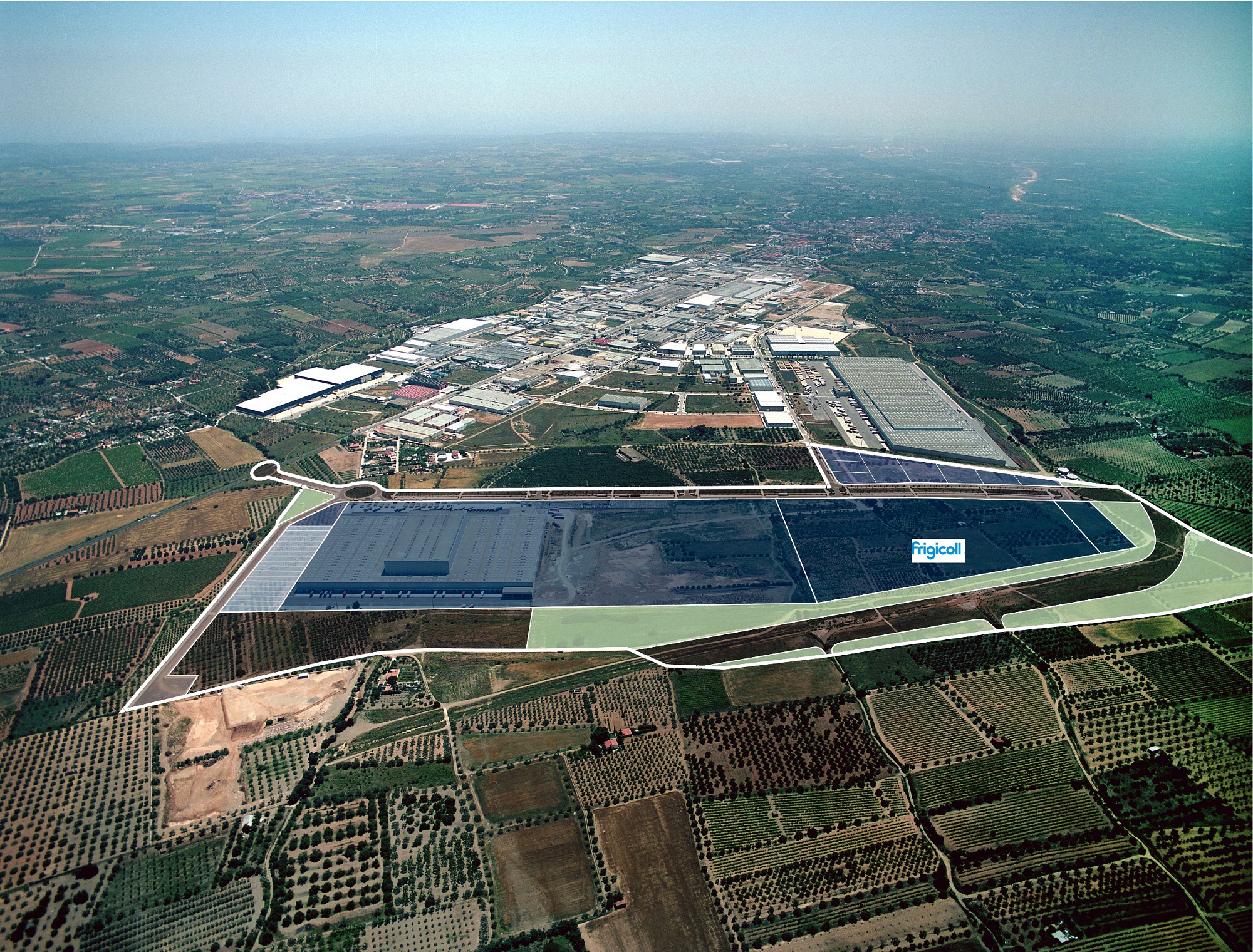 Aerial shot of Valls' industrial park 'Palau del Reig', 15 kilometres north of Tarragona (by ACN)