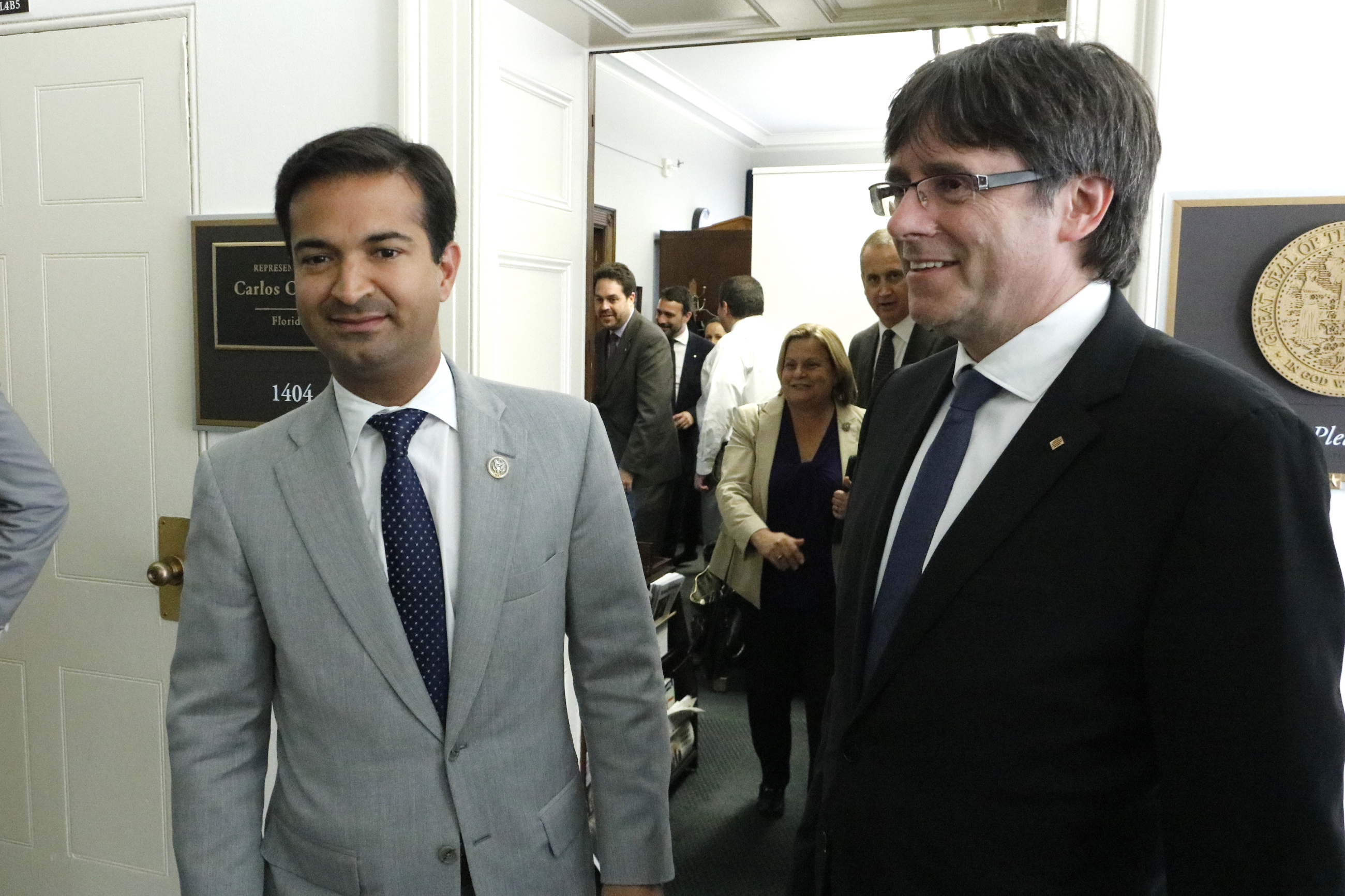 Catalan President, Carles Puigdmeont and the US Congressman for Florida, Carlos Culbero (by ACN)