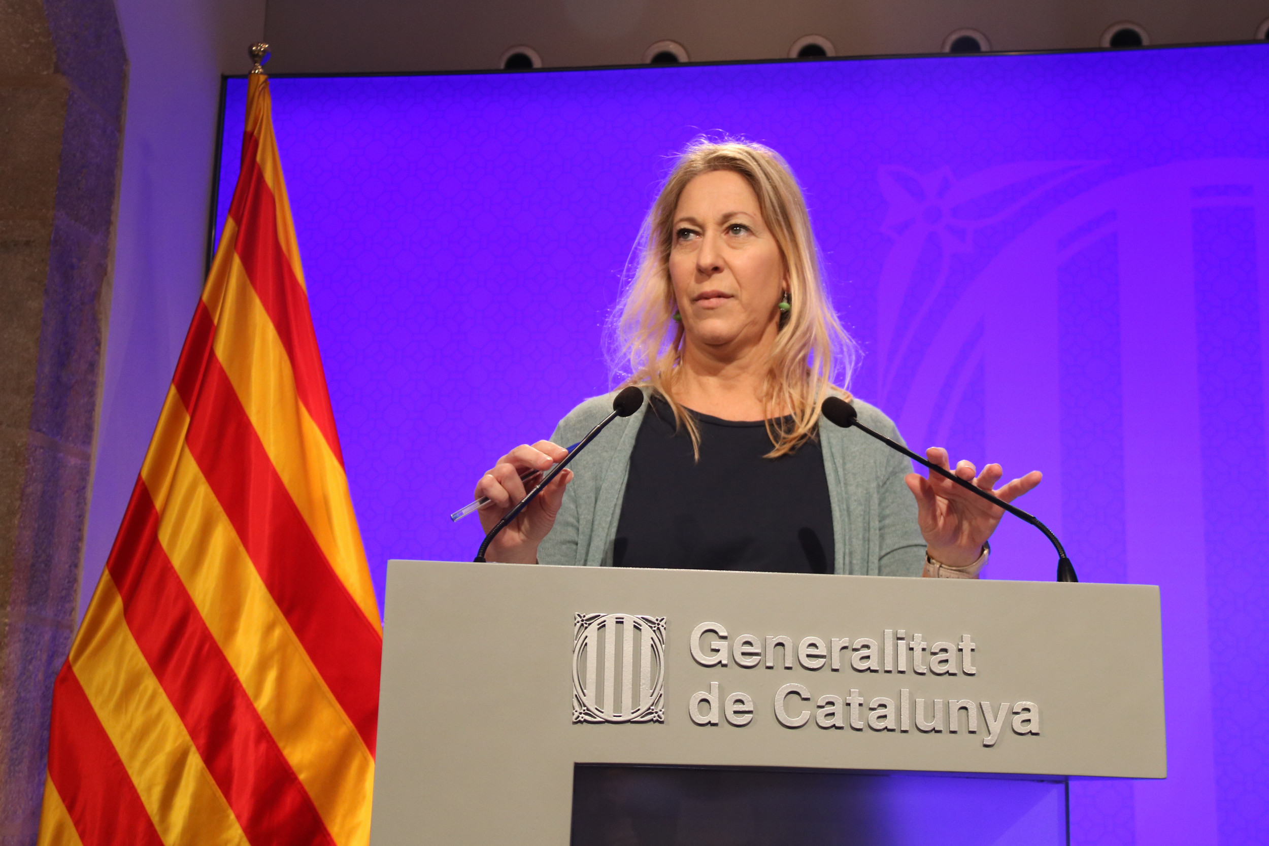 Catalan Government's Spokeswoman, Neus Munté, addressing the press this Tuesday (by ACN)