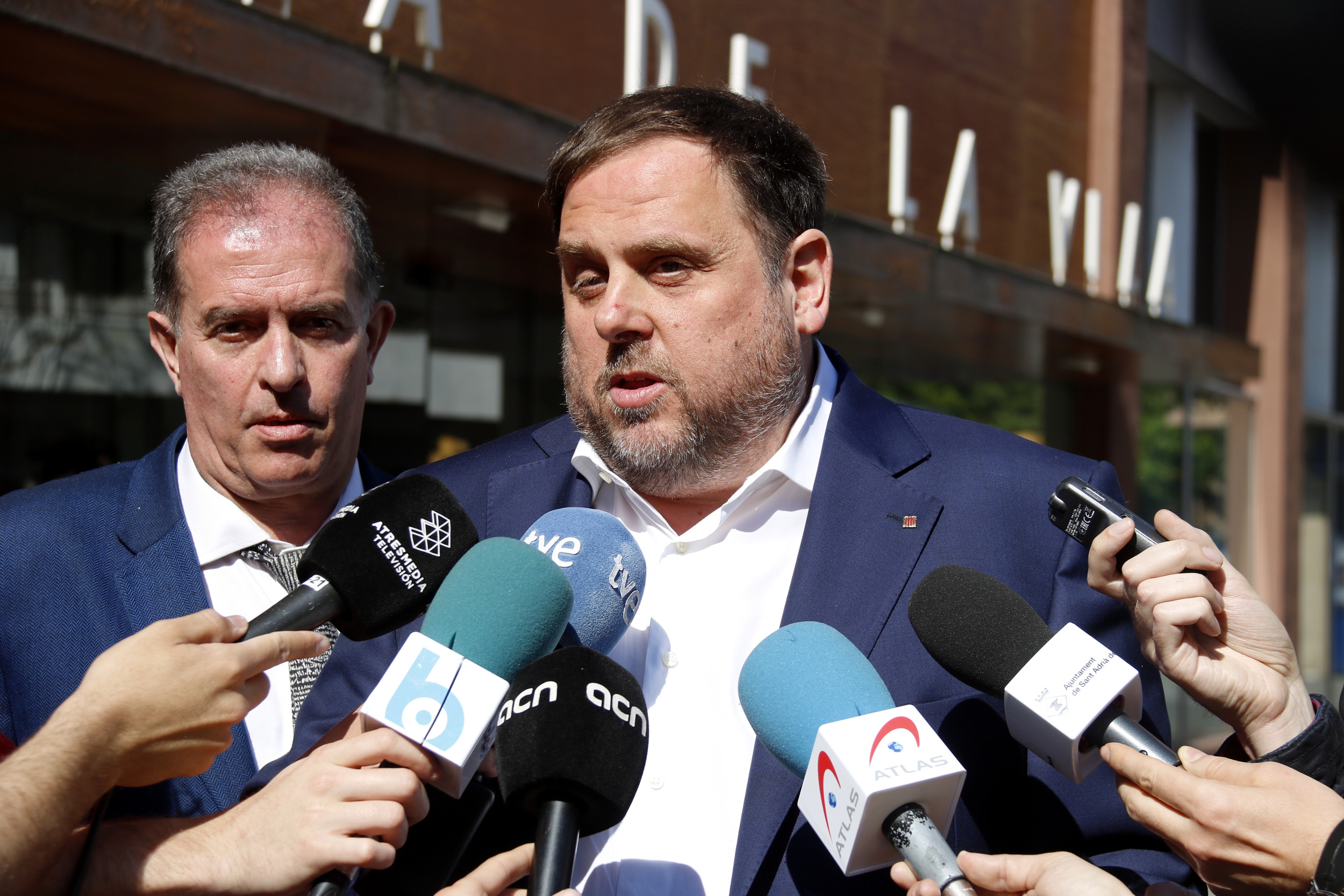 Catalan VP, Oriol Junqueras, addressing the press (by ACN)