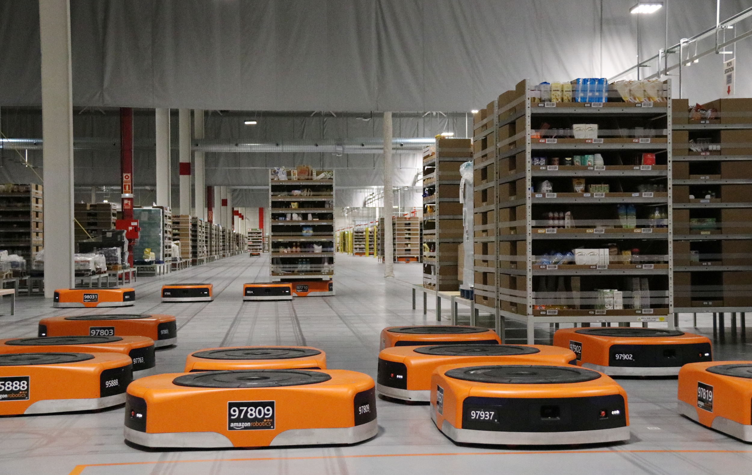 Robots at the Amazon warehouse in Castellbisbal, April, 26 2017 (By Àlex Recolons)