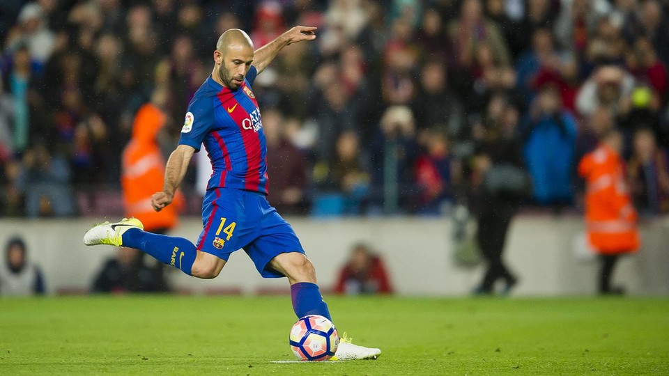 Javier Mascherano scored against Osasuna his first goal with the 'blaugranes' (by FCB)