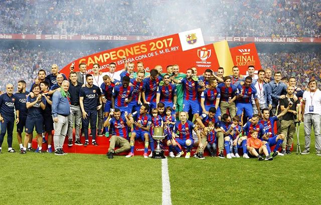 Barça become the first side since the 1950s to win the Copa del Rey three years in a row, on Luis Enrique’s last game in charge (by FCB)