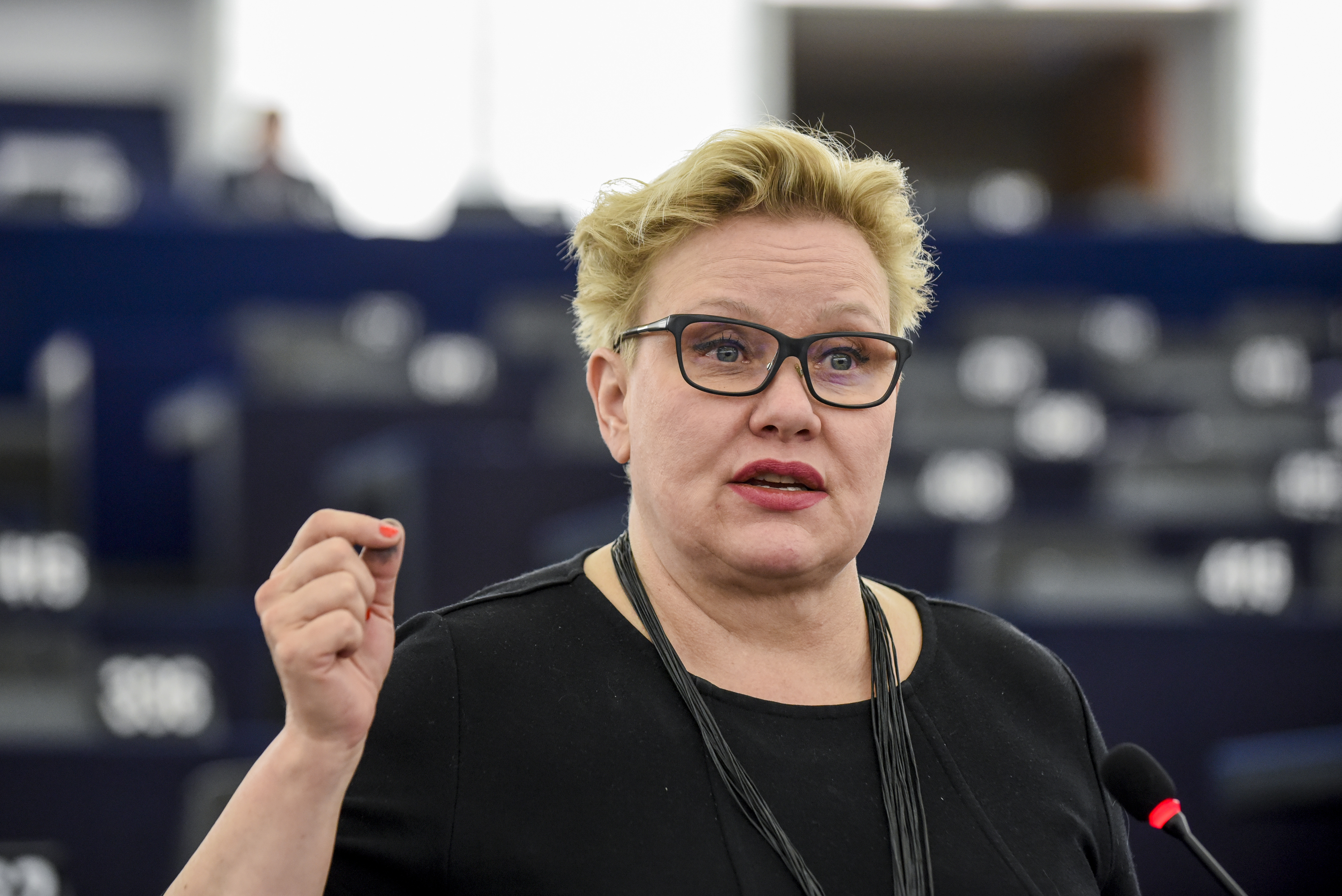 EPP MEP,  Sipra Pietikäinen, during an intervention at the European Parliament (by ACN)