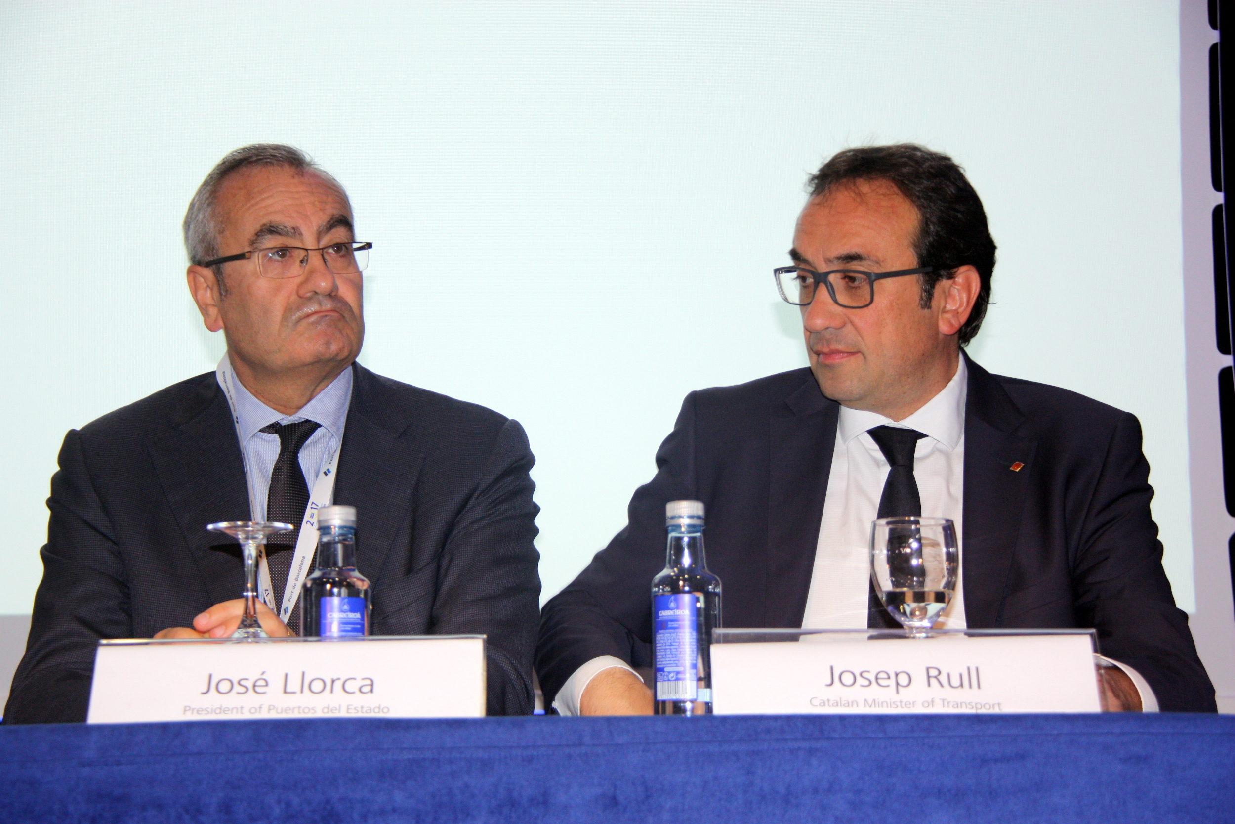 On the right, Catalan Minister for Territory,Josep Rull, at ESPO Conference in Barcelona (by ACN)