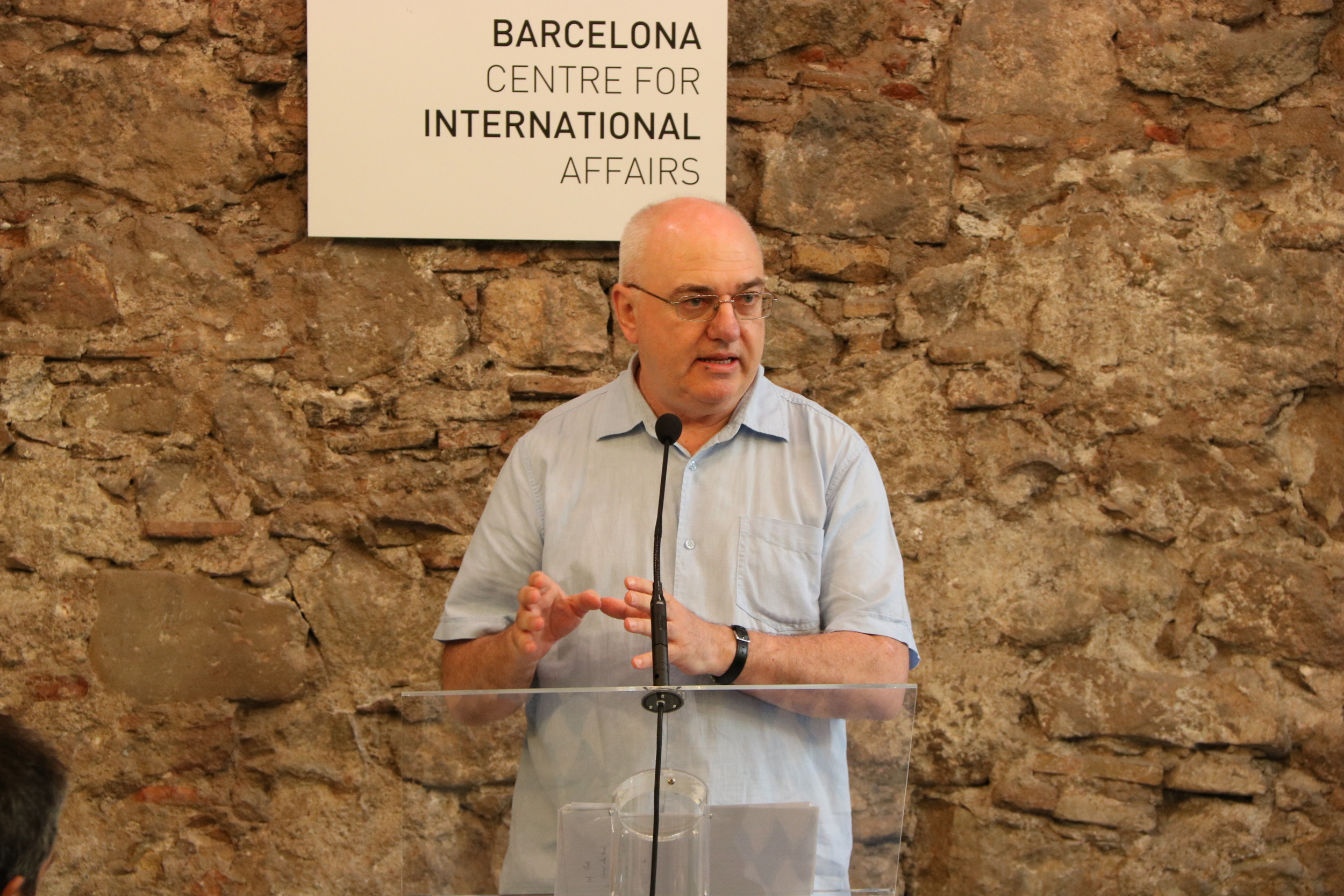 Dominic Keown during the conference in Barcelona 