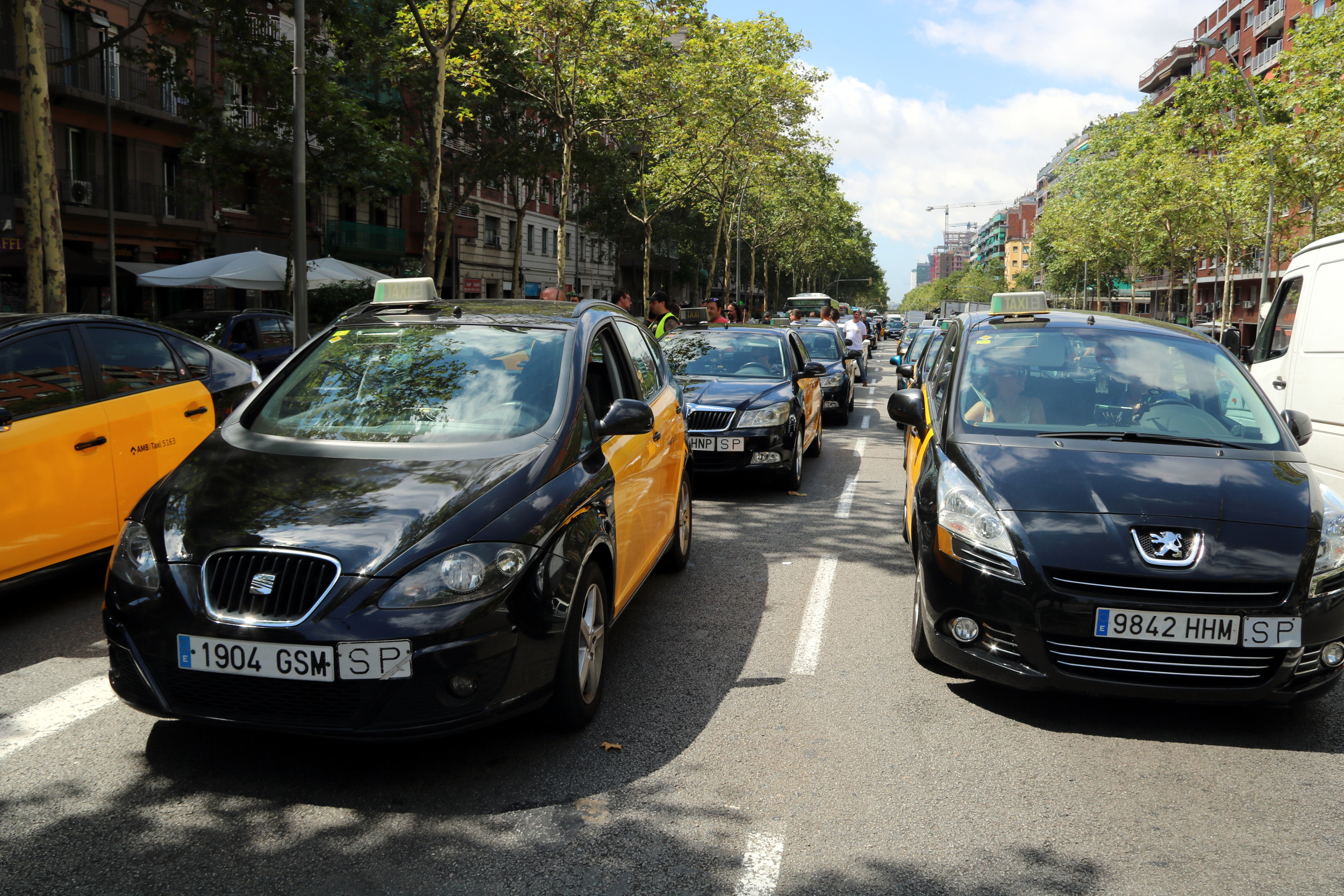 Taxis during the strike on Thursday (by ACN)