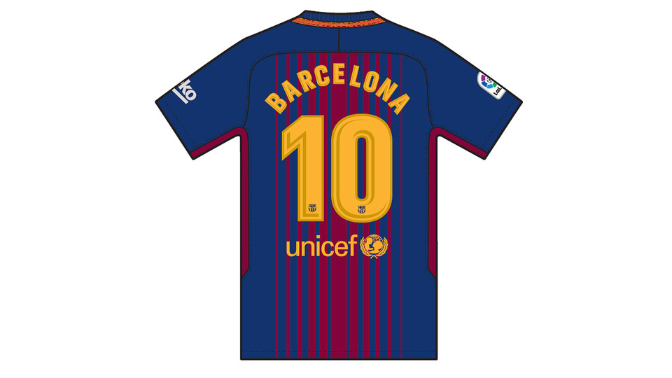 Shirt to be worn on Sunday's game with 'Barcelona' on the back (by FCB)