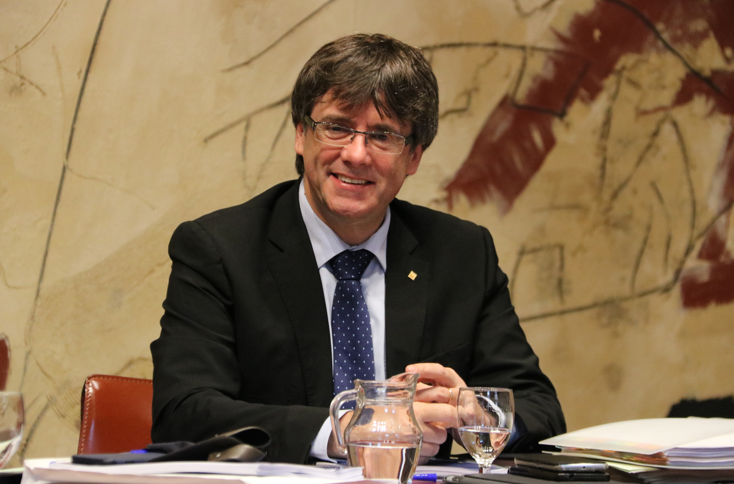 Catalan president, Carles Puigdemont, at an Executive Council meeting in July (by ACN)