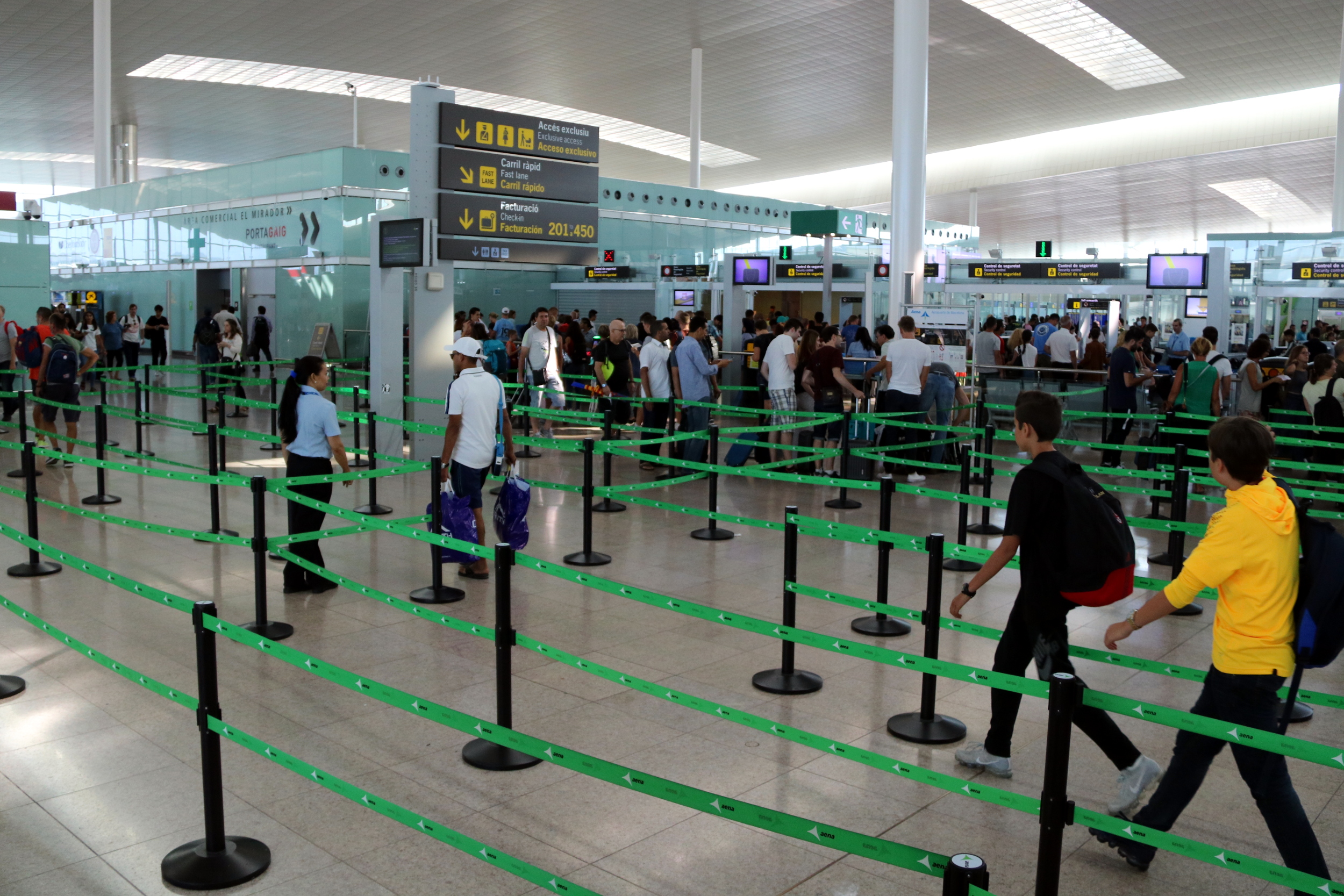 The security check at Barcelona airport this Monday morning (by ACN)