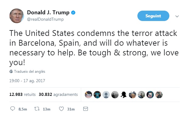 Tweet by Donald Trump (ACN, Twitter Donald Trump)