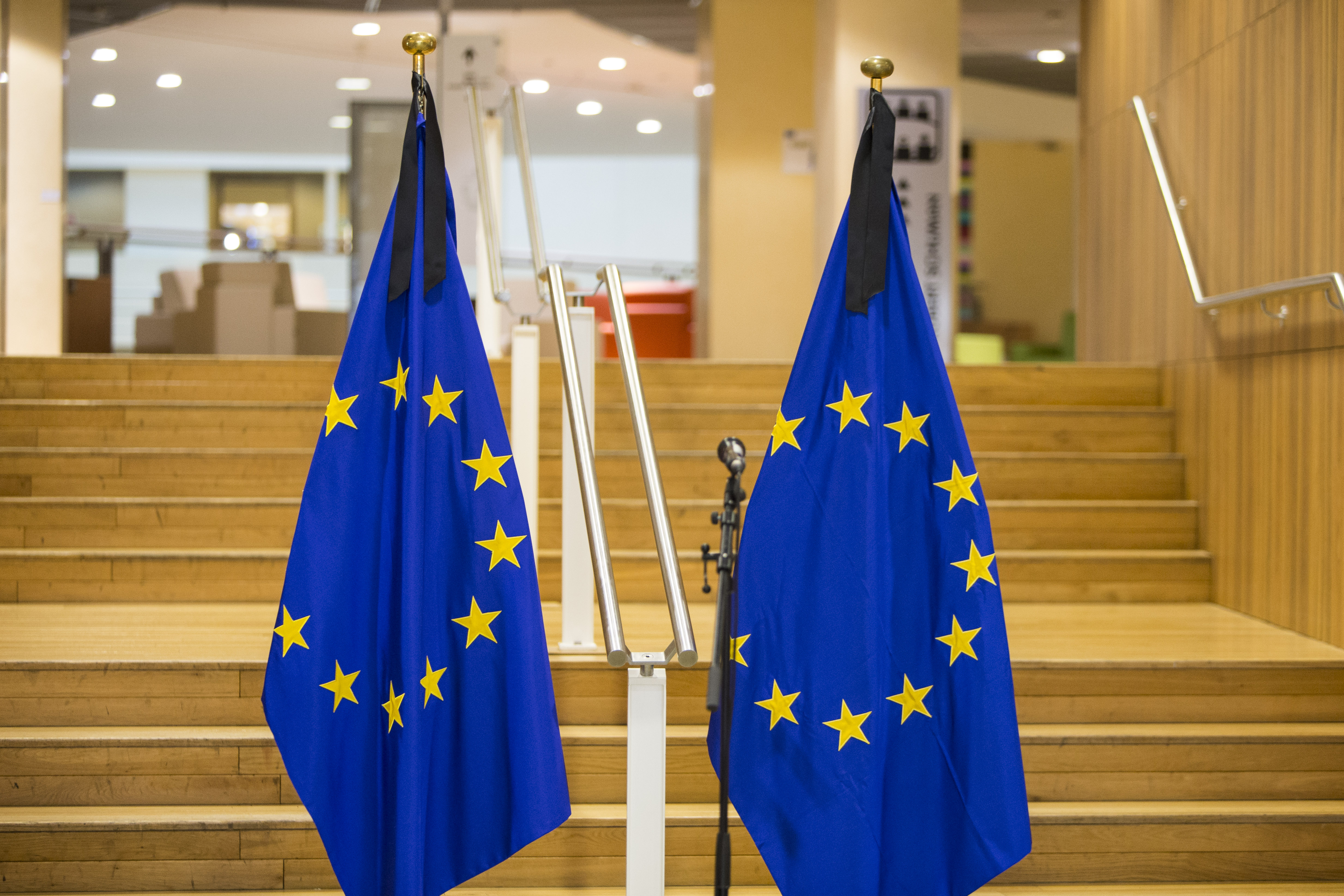 European Union's flags in Brussels