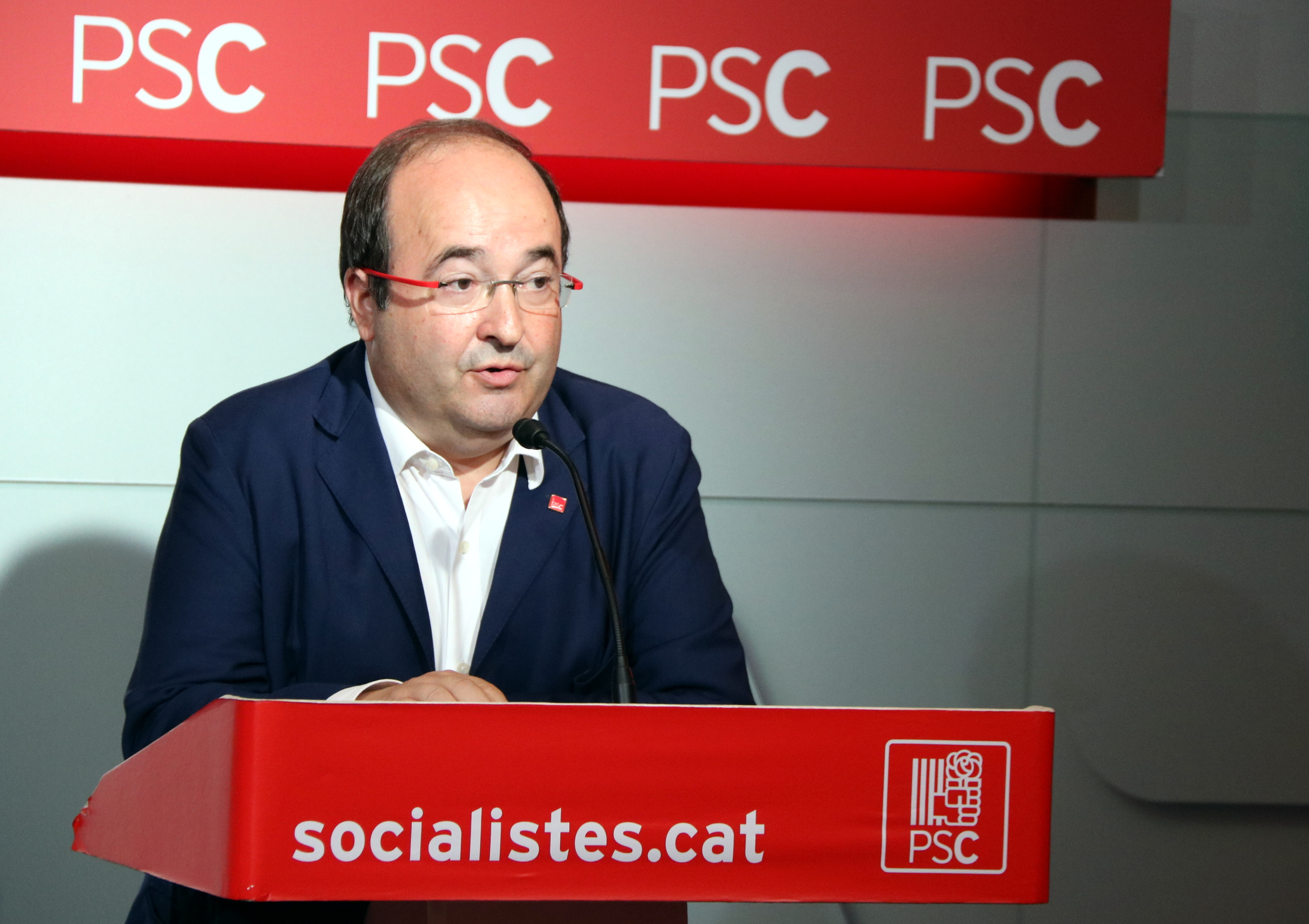 Miquel Iceta (PSC) during Monday's press conference (by ACN)