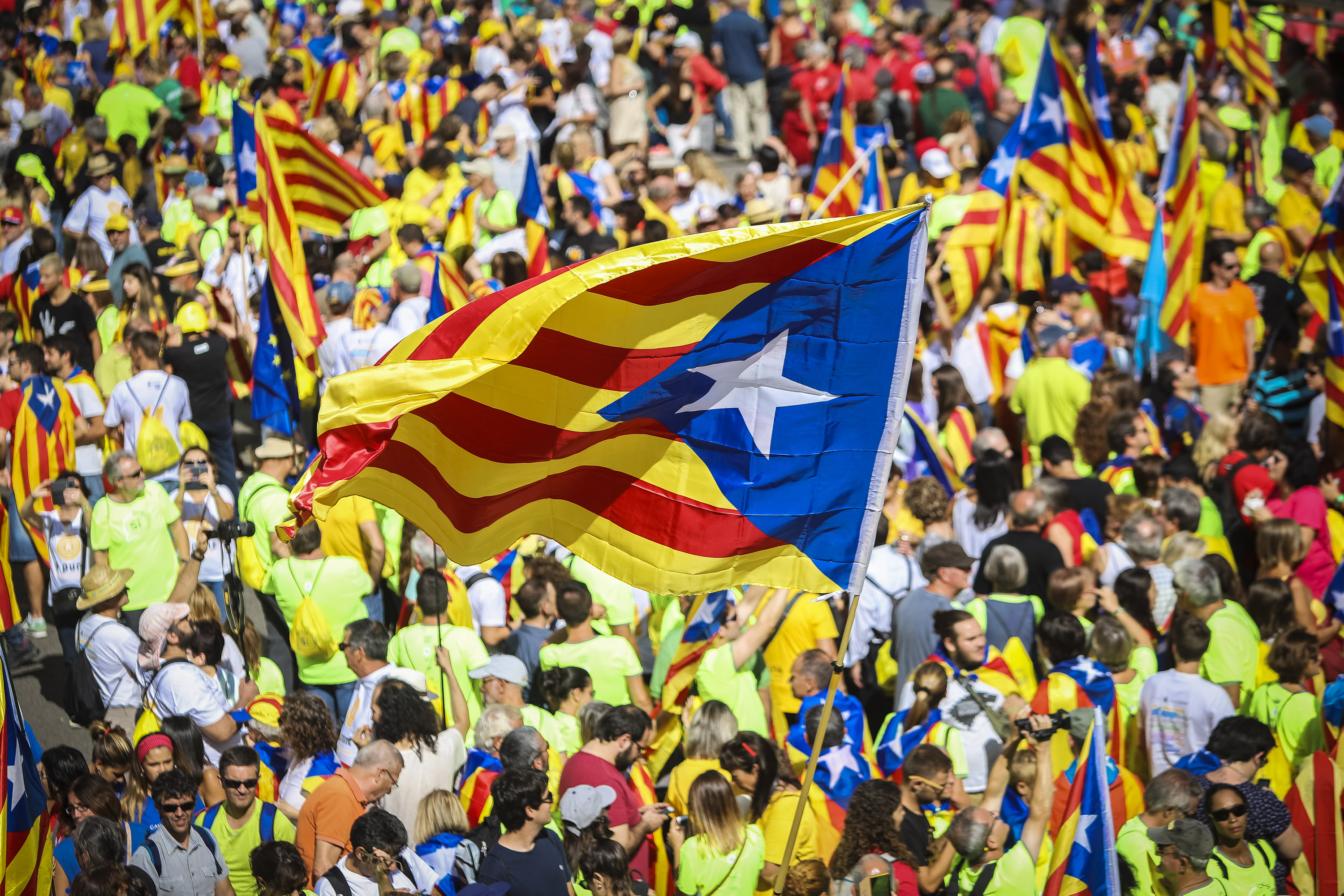 Catalan independence flag at the rally (by ACN)
