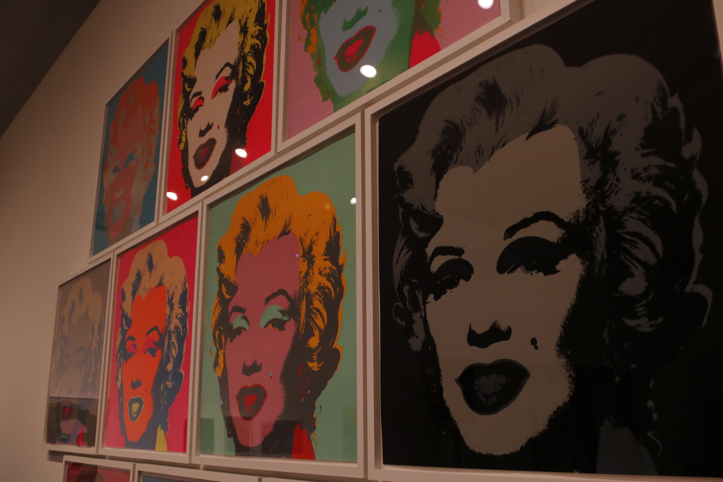 The iconic Marylin Monroe Warhol portraits in the 'Andy Warhol. The Mechanical Art' exhibition on display at the CaixaForum space (by ACN)