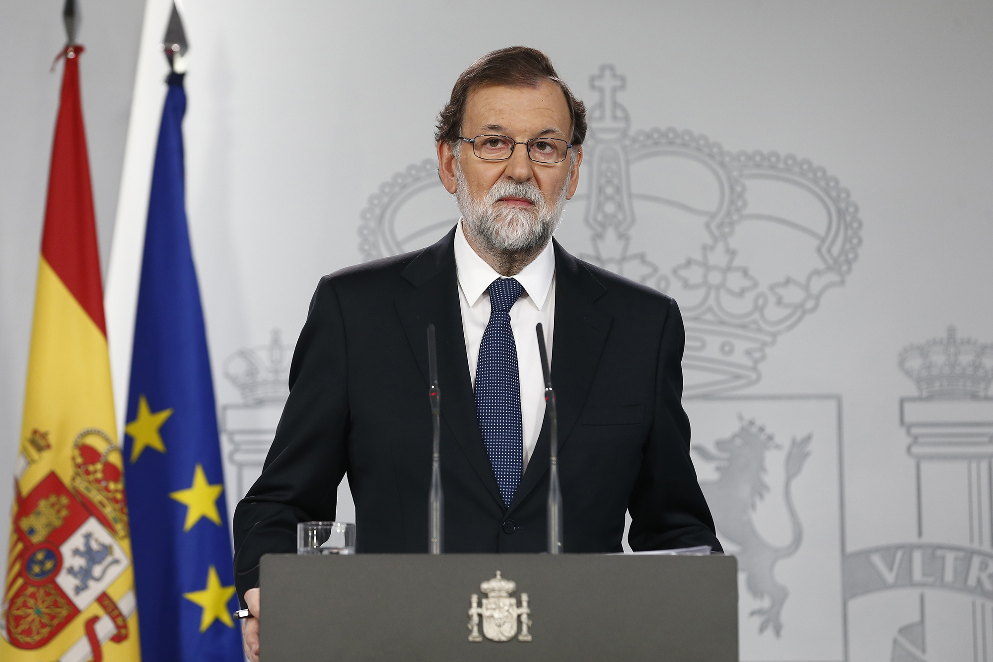 Mariano Rajoy speaking at a press conference on Sunday (by ACN)