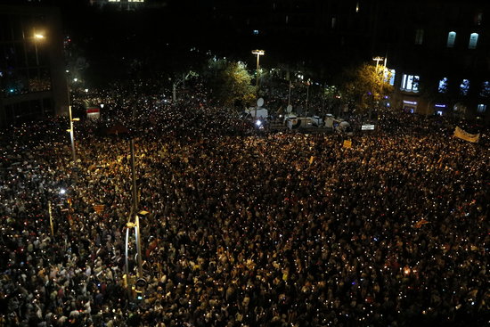 Candlelit demonstration in Barcelona