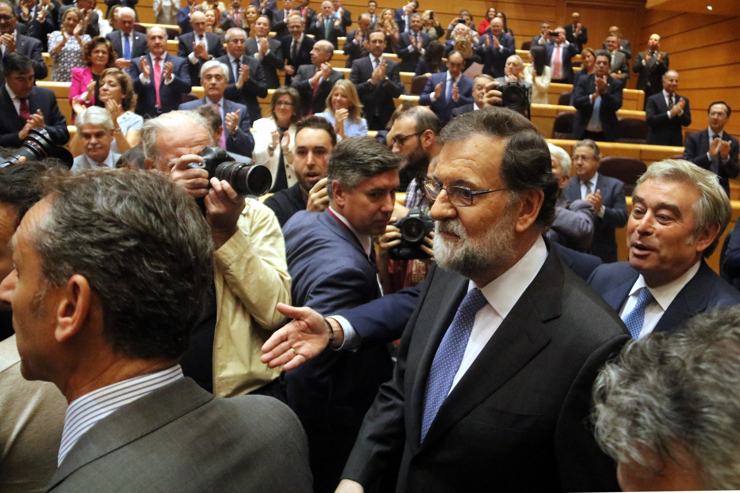Spain's president Mariano Rajoy entering the Spanish Senate on October 27 to debate the future of Catalonia (by ACN)