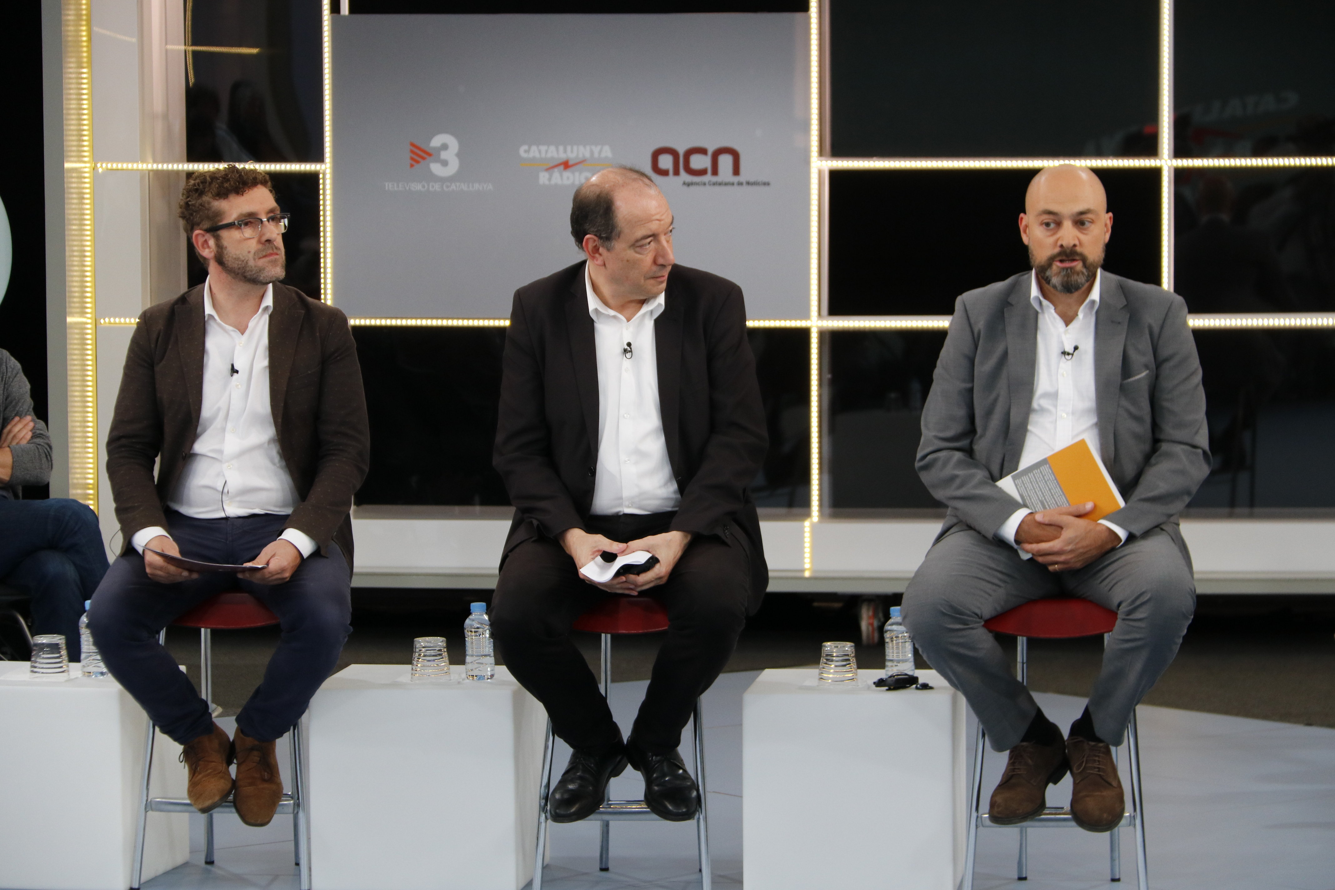 The director of the Catalan News Agency, TV3 and Catalunya Ràdio at the press conference (by ACN)