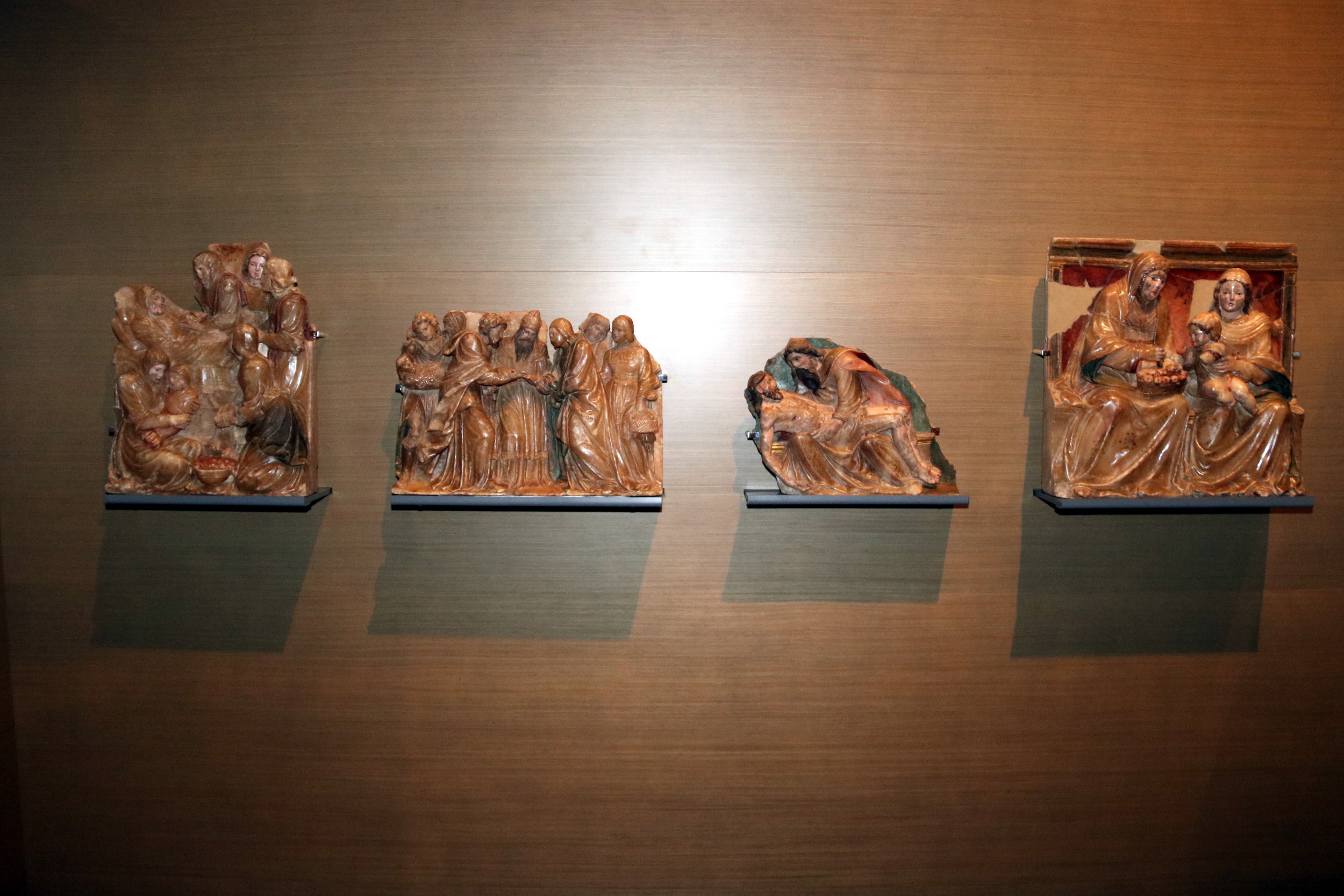 Four original artworks from the Sigena monastery photographed at the Lleida Museum in July 2017 (by Salvador Miret)