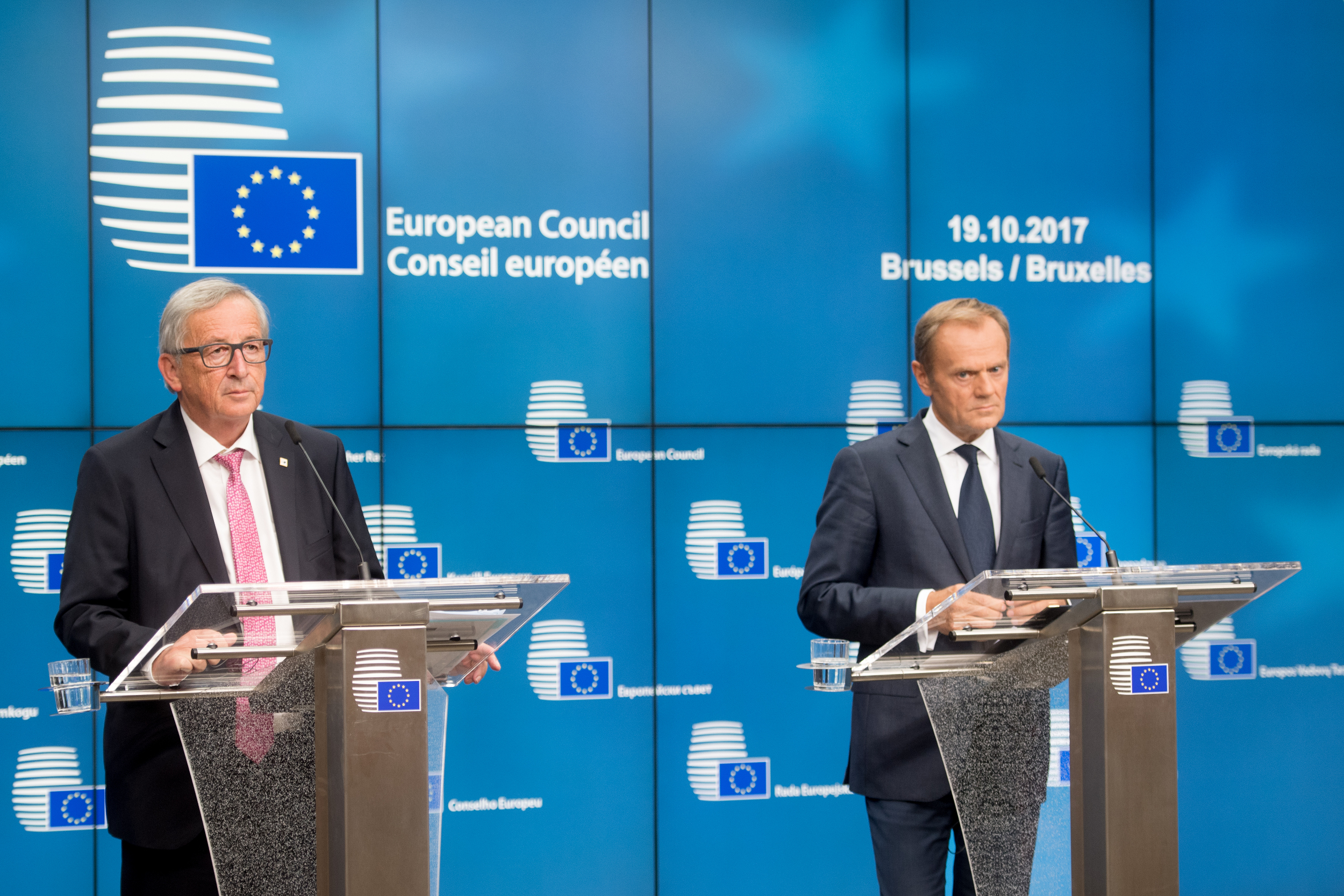 President of the European Council, Donald Tusk, with president of European Commission, Jean-Claude Juncker, to whom both open letters were addressed (by ACN)