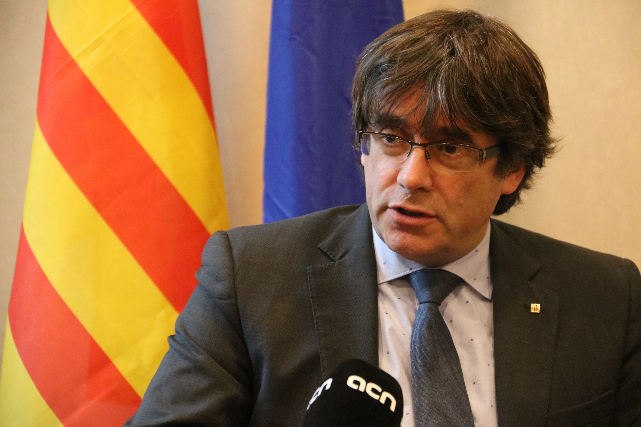 Carles Puigdemont speaking with the Catalan News Agency on Friday (by ACN)