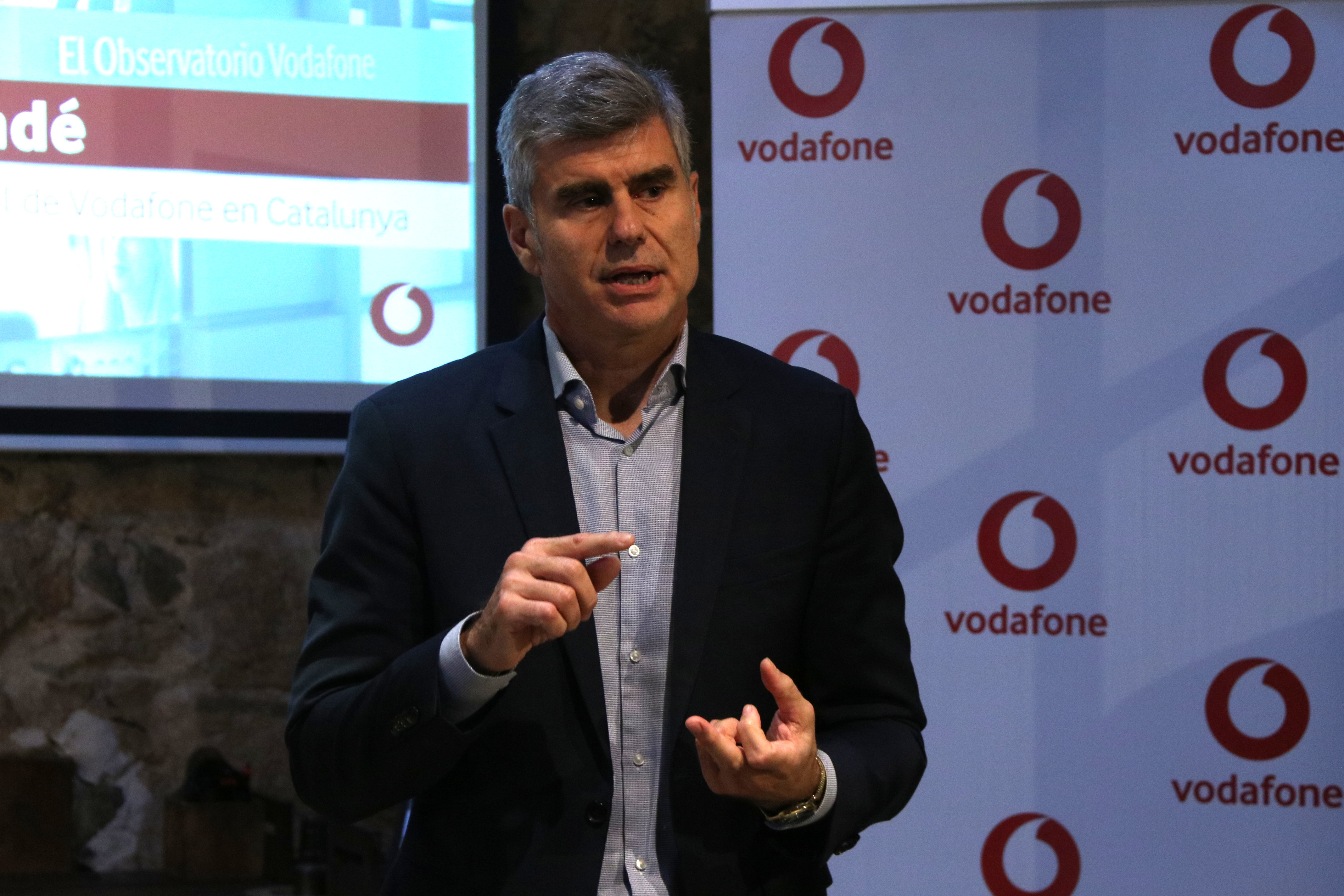 The president of Vodafone in Catalonia, Albert Buxadé, at the presentation of the report (by ACN)