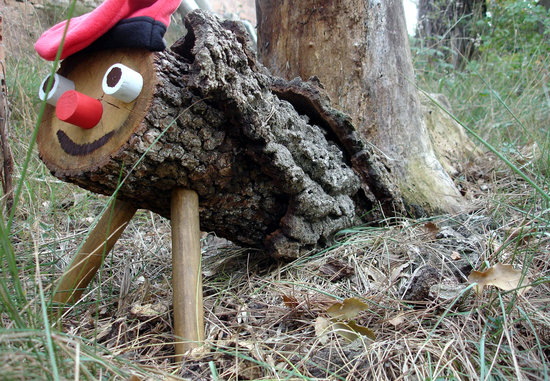 A Tió de Nadal, looking forward to be beaten to defecate presents