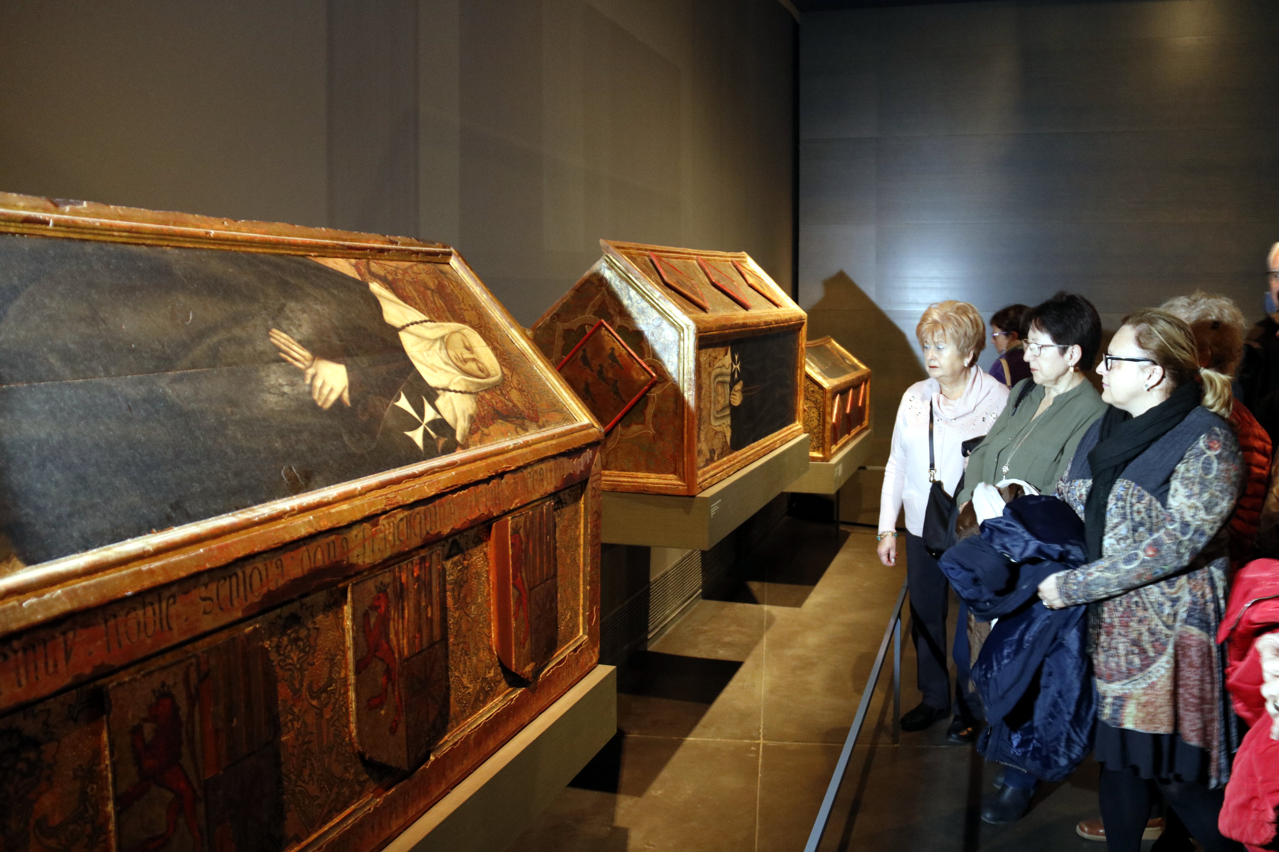 Three monks' sarcophaguses on display in the Museum of Lleida (by ACN)