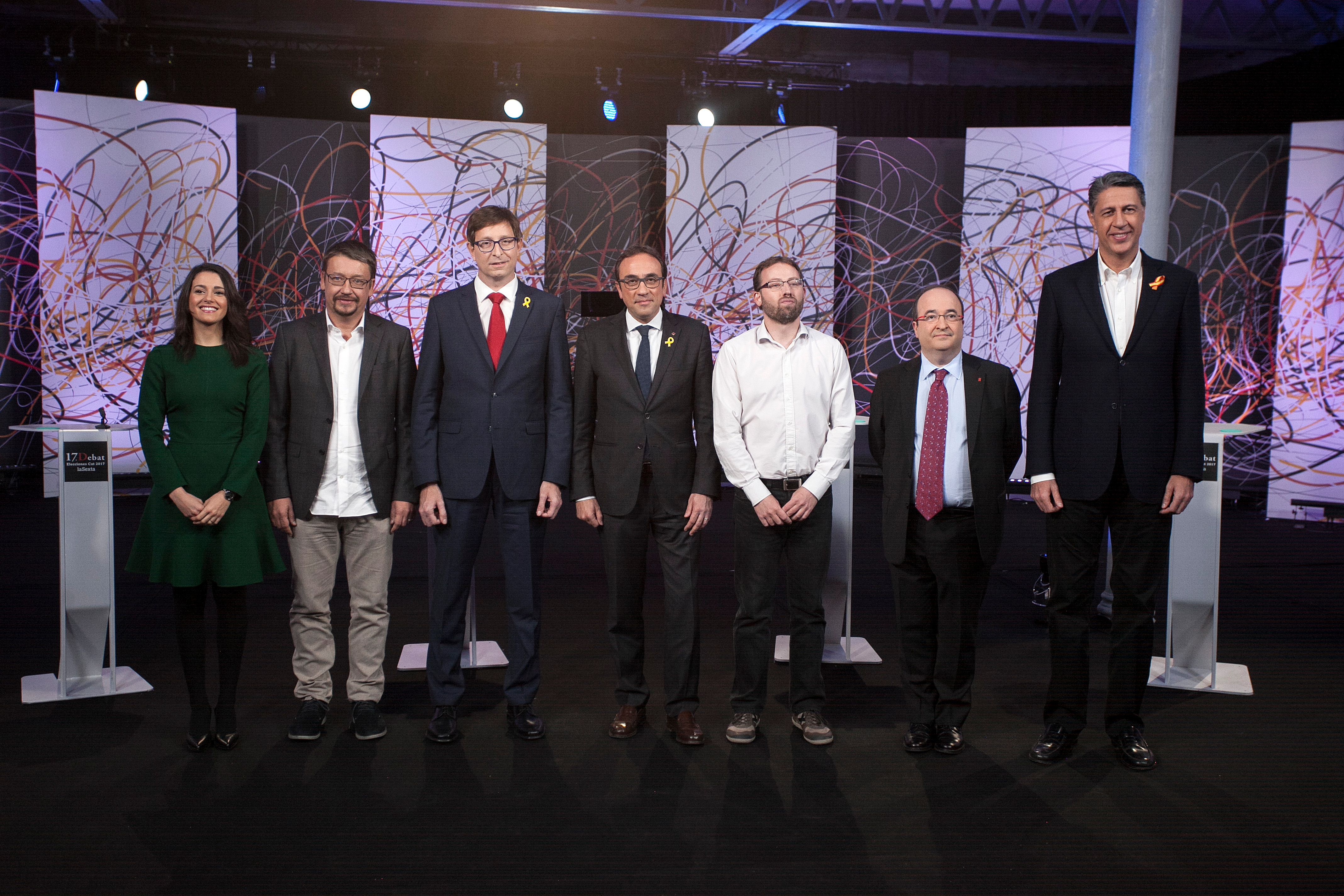 Representatives from the seven main parties in the December 21 Catalan elections at their debate on 'La Sexta' television station (by 'La Sexta')