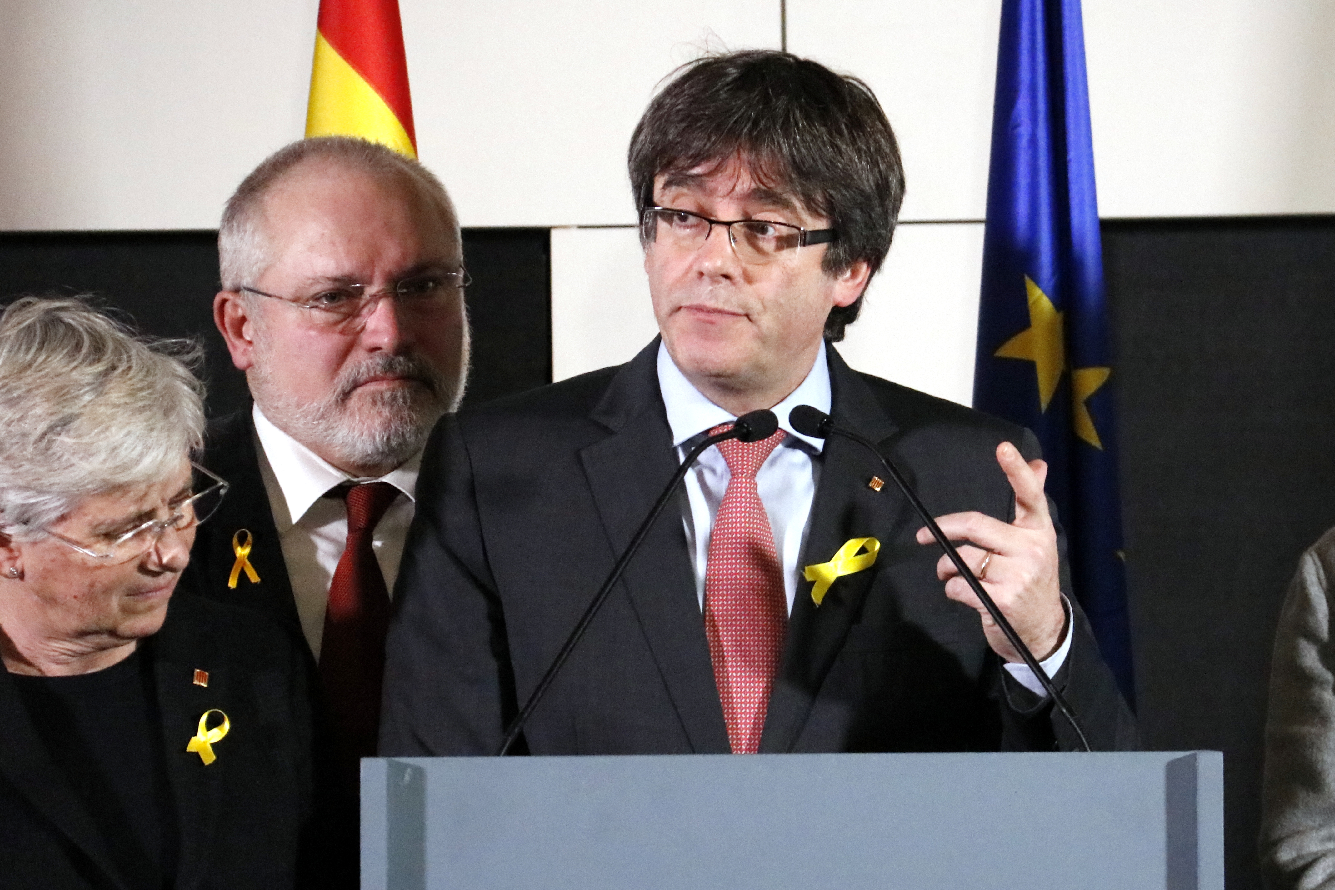 Puigdemont speaking in Brussels after count (by ACN)