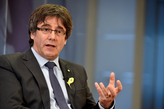Catalan president Carles Puigdemont in an interview with Reuters (by Reuters)