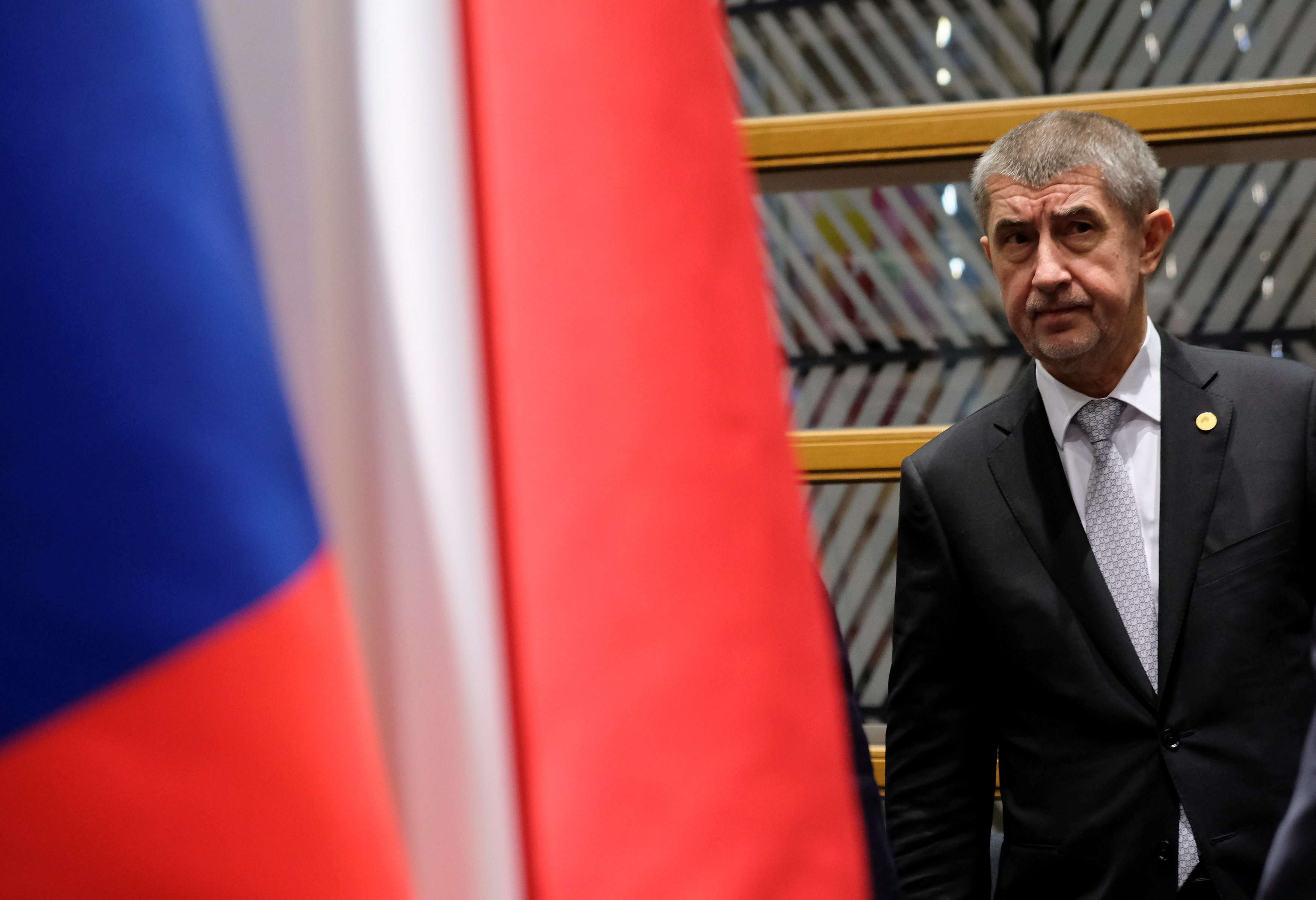 The Czech prime minister, Andrej Babiš, at the Visegrad Group meeting in Brussels, in December 14, 2017 (by Reuters/Olivier Hoslet)