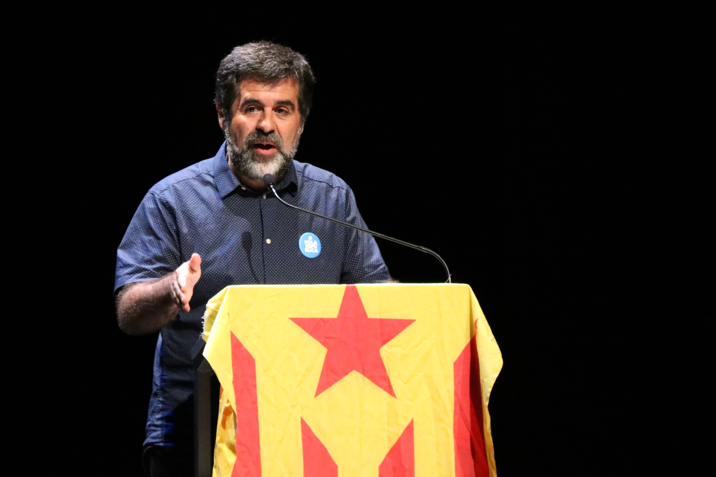 Former ANC president and number two on the Together for Catalonia ticket Jordi Sànchez speaks on September 24 2017 (by Núria Julià)
