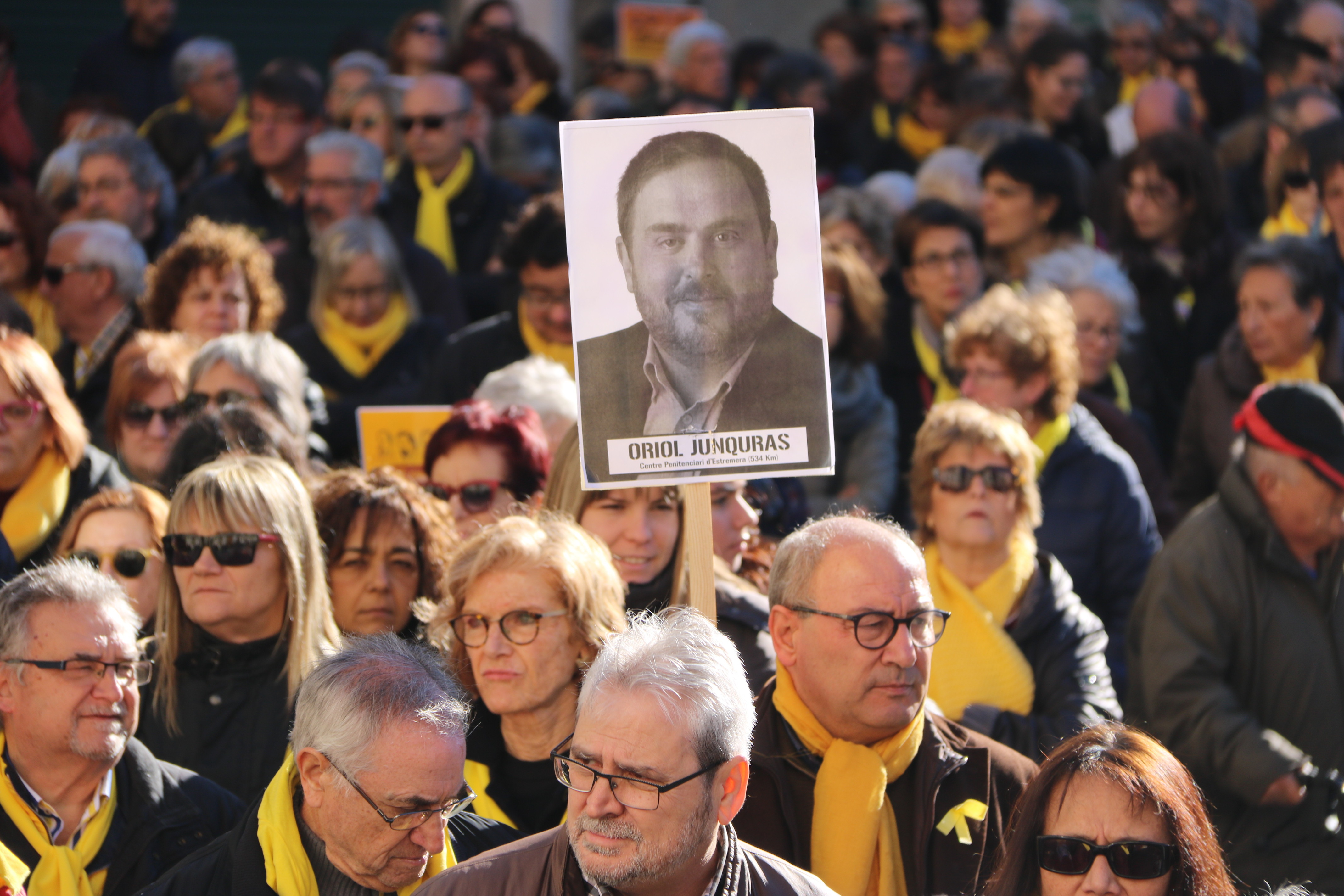Protest held in December 2017 calling for the release of Jailed Catalan leaders (by ACN)