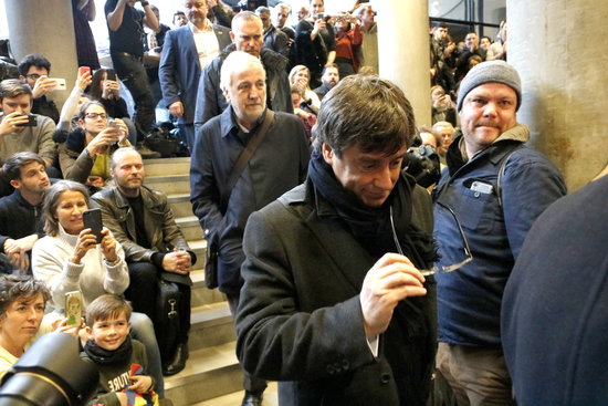 Catalan president Carles Puigdemont arrives at the University of Copenhagen on Monday (by Rafa Garrido)
