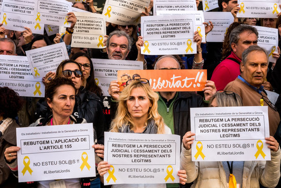 Photograph of a pro-independence protest by a student in the exhibition (by ACN)