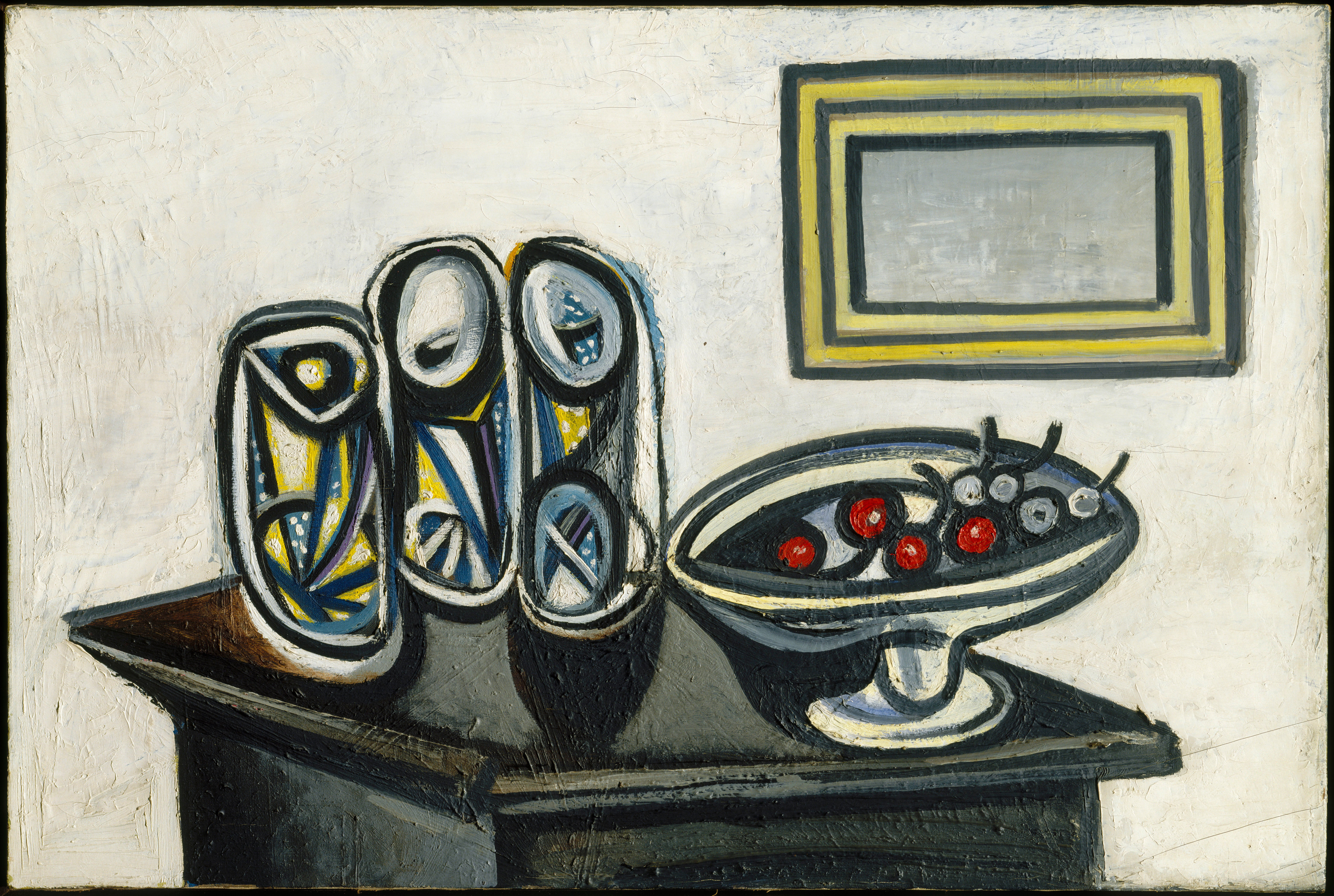 A photo of Picasso's painting 'Still life with Cherries' (courtesy of the Picasso Museum)