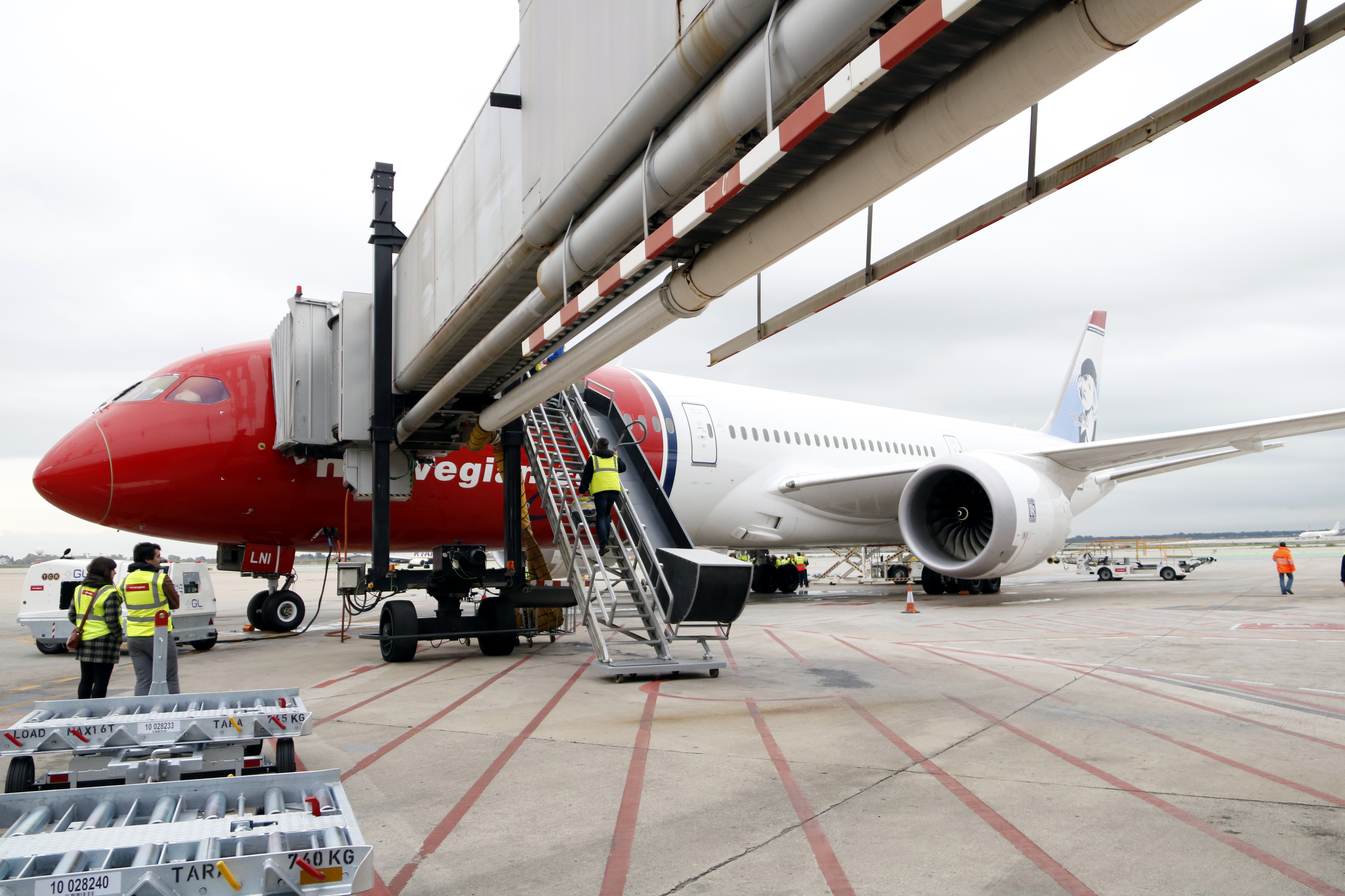 A Norwegian plane, after arriving from the United States (by ACN)