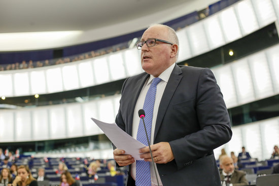 Frans Timmermans, vice-president of European Commission, in Strasbourg on October 4, 2017 (by ACN)